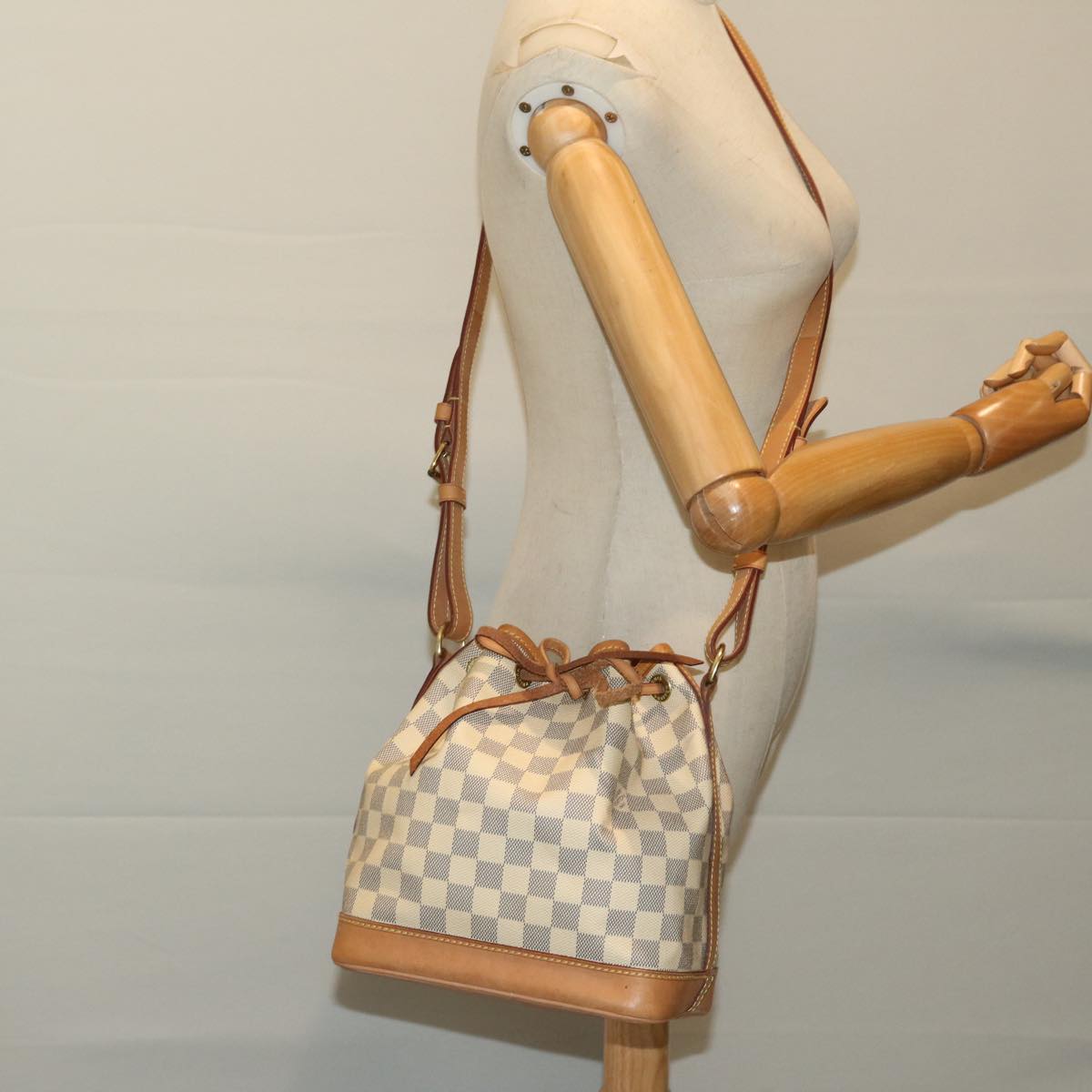 LOUIS VUITTON Damier Azur Noe BB Shoulder Bag N41220 LV Auth 67787