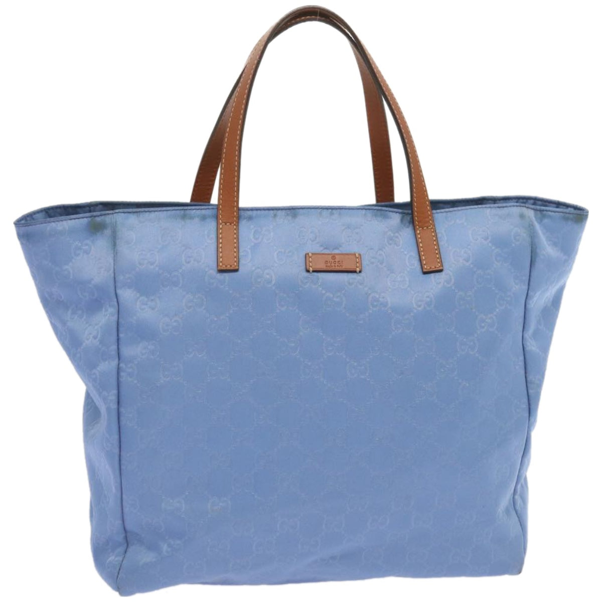 GUCCI GG Canvas Tote Bag Blue 282439 Auth 67820