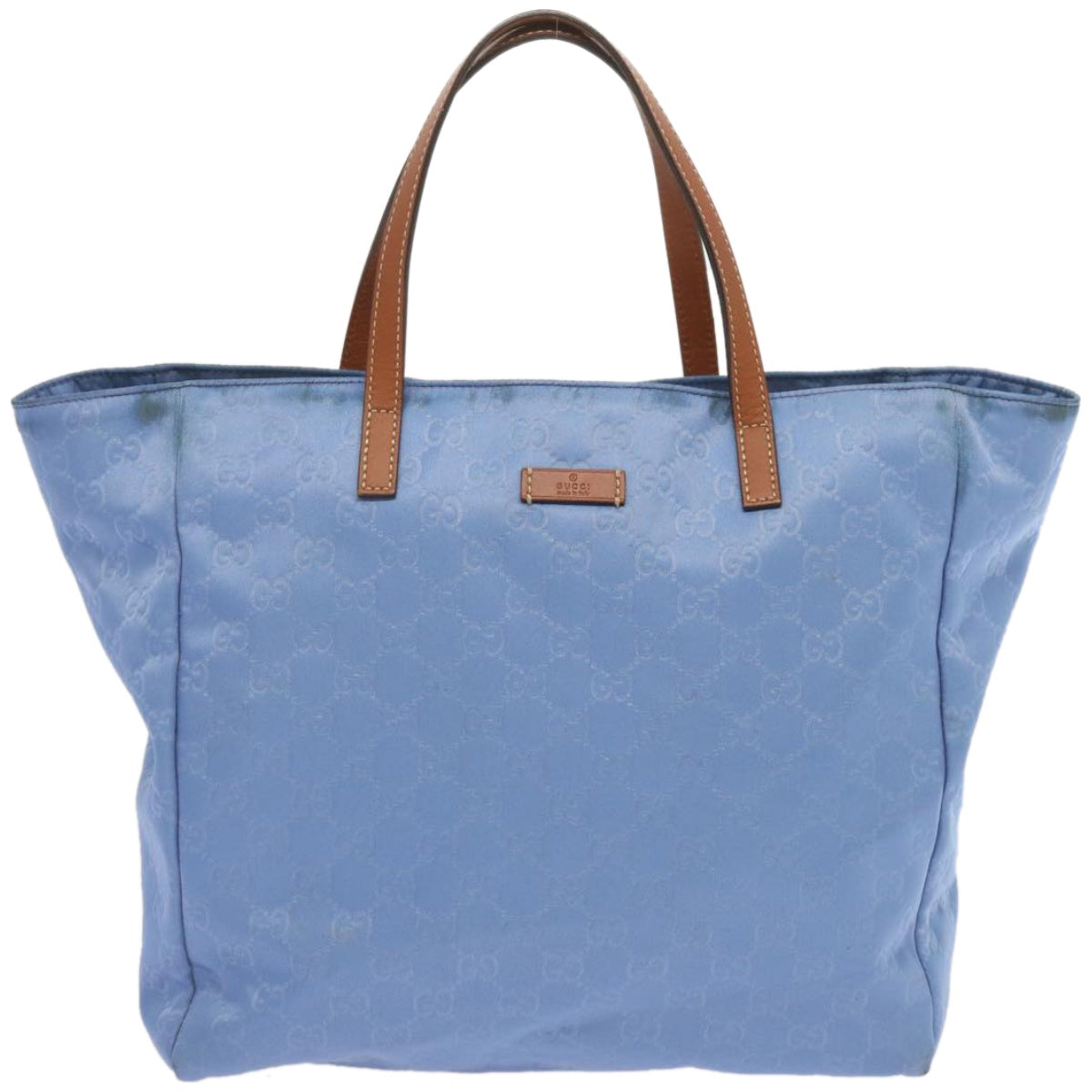 GUCCI GG Canvas Tote Bag Blue 282439 Auth 67820