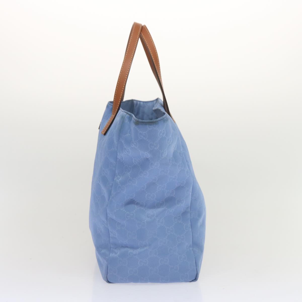 GUCCI GG Canvas Tote Bag Blue 282439 Auth 67820