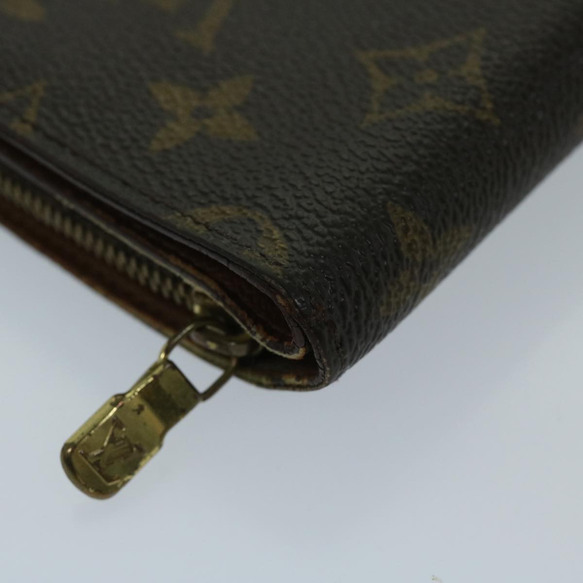 LOUIS VUITTON Monogram Porto Papie Zip Wallet M61207 LV Auth 67854