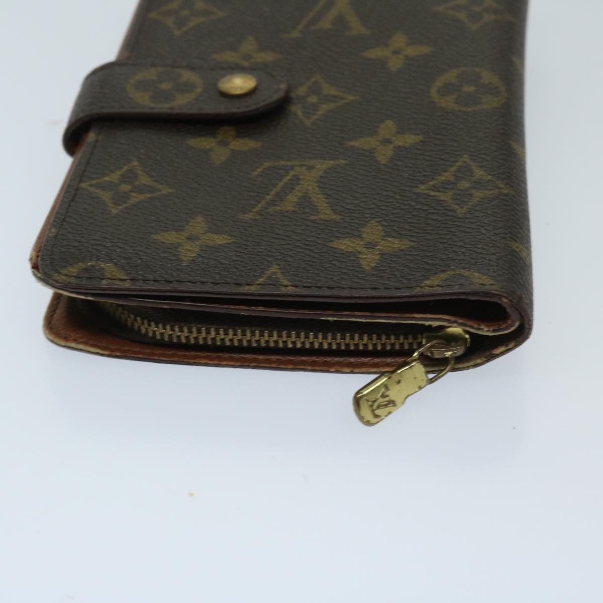 LOUIS VUITTON Monogram Porto Papie Zip Wallet M61207 LV Auth 67854