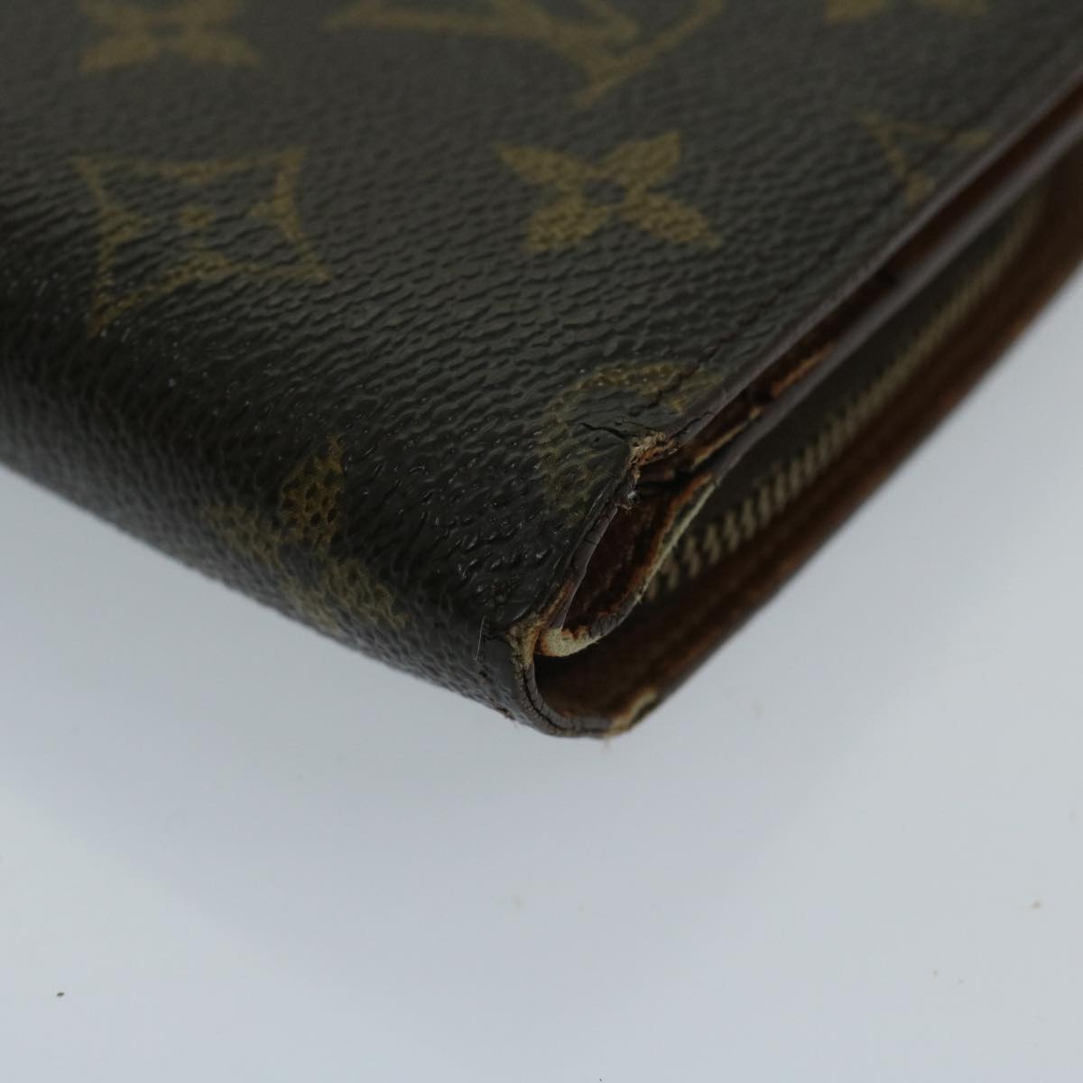 LOUIS VUITTON Monogram Porto Papie Zip Wallet M61207 LV Auth 67854