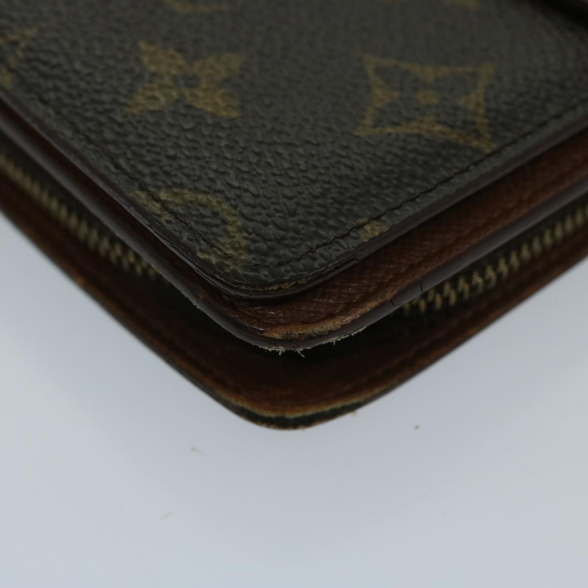 LOUIS VUITTON Monogram Porto Papie Zip Wallet M61207 LV Auth 67854