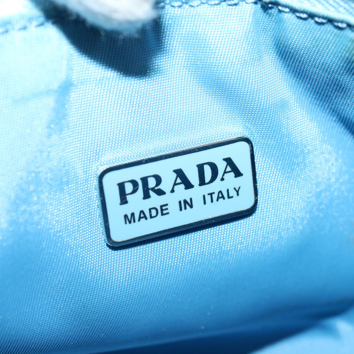 PRADA Accessory Pouch Nylon Light Blue Auth 67877