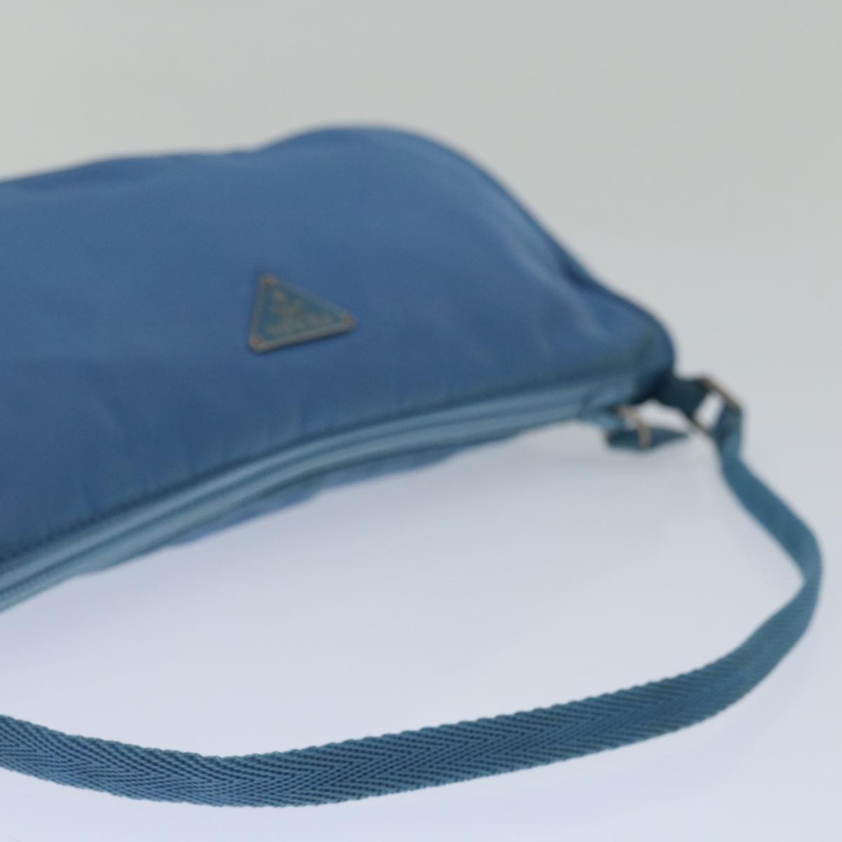 PRADA Accessory Pouch Nylon Light Blue Auth 67877