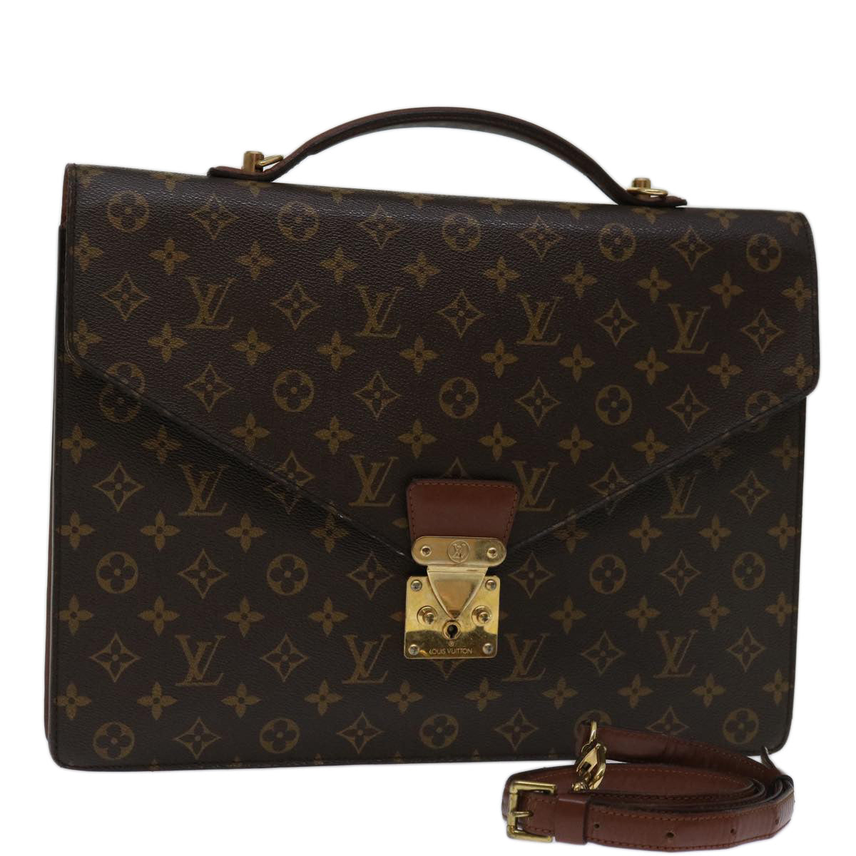 LOUIS VUITTON Monogram Porte Documents Bandouliere Bag M53338 LV Auth 67905