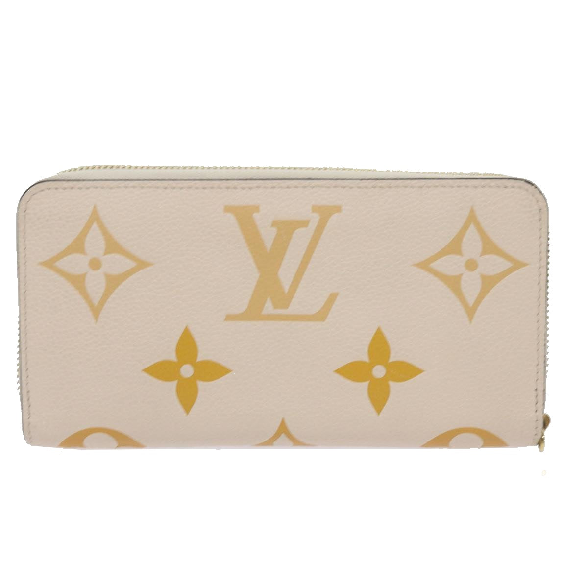 LOUIS VUITTON Monogram Empreinte Zippy Wallet Claim Saffron M80402 Auth 67921A