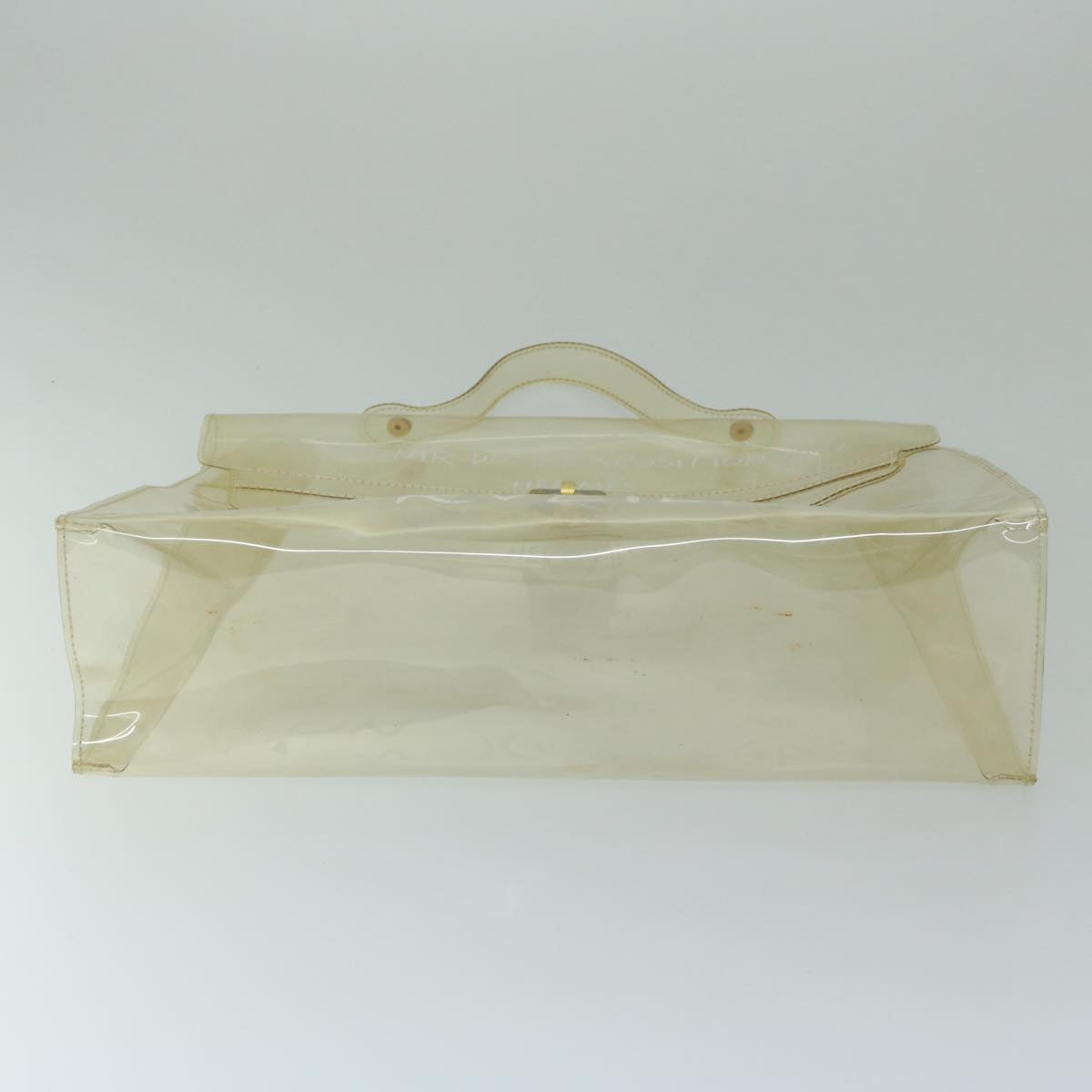 HERMES Vinyl Kelly Hand Bag Vinyl Clear Auth 68037