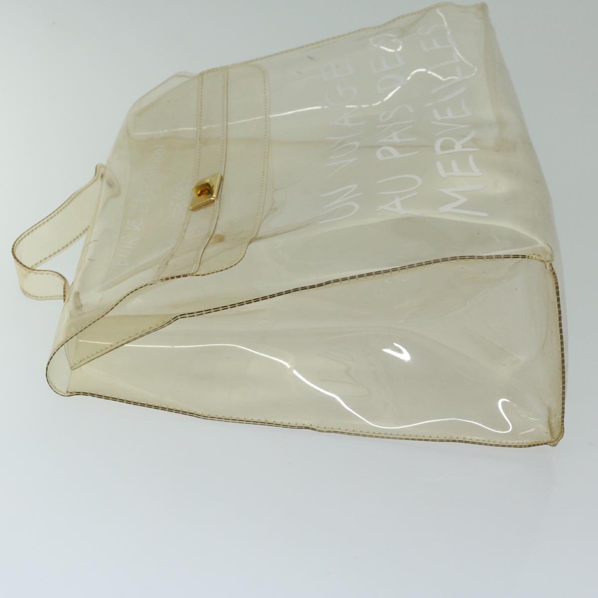 HERMES Vinyl Kelly Hand Bag Vinyl Clear Auth 68038