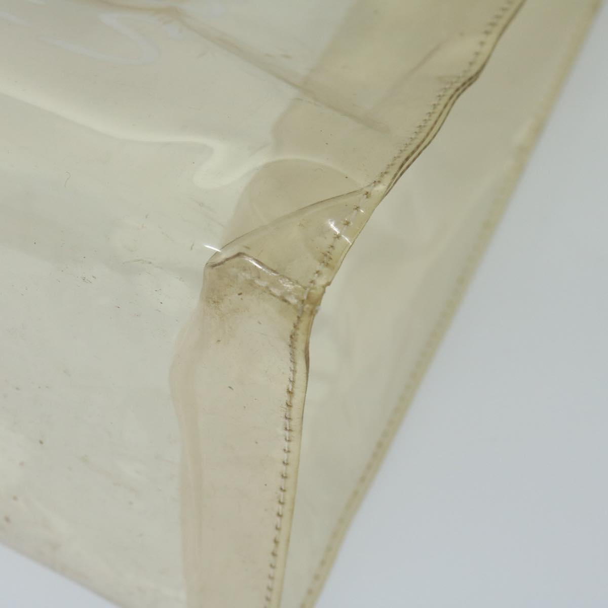 HERMES Vinyl Kelly Hand Bag Vinyl Clear Auth 68038