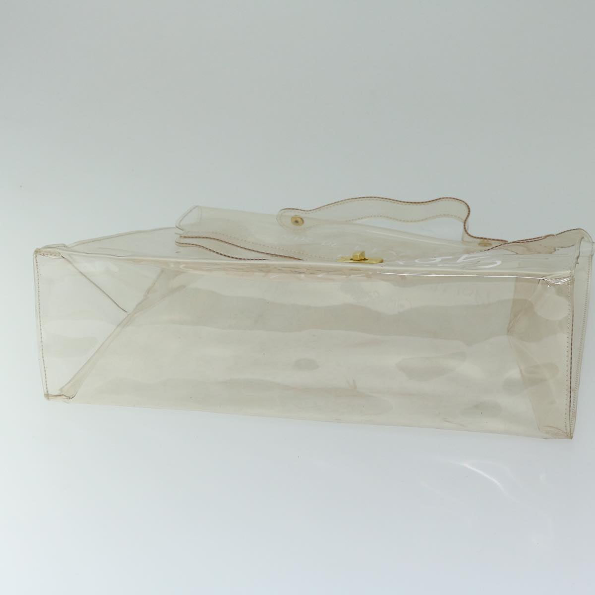 HERMES Vinyl Kelly Hand Bag Vinyl Clear Auth 68039