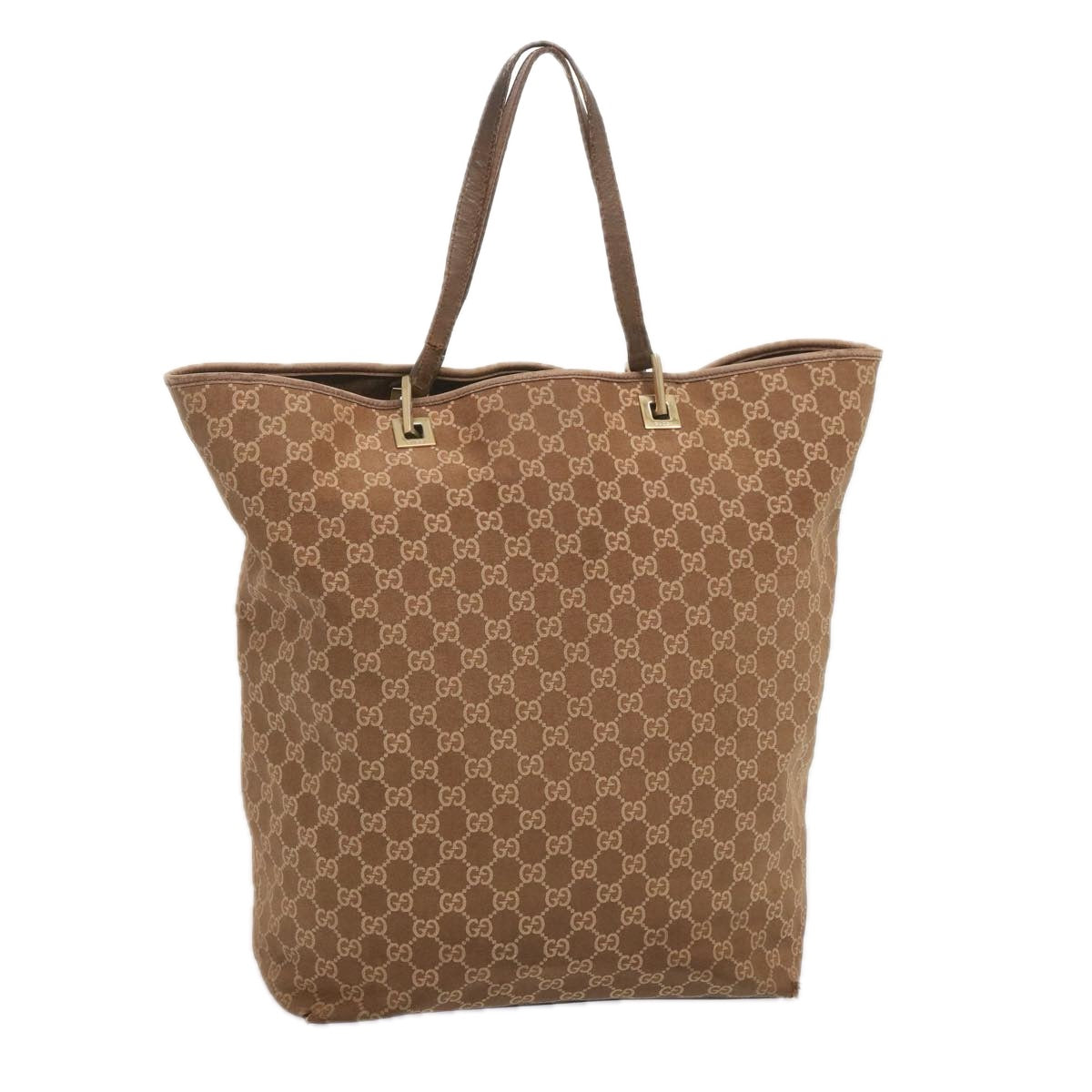 GUCCI GG Canvas Tote Bag Brown 002 1097 Auth 68054