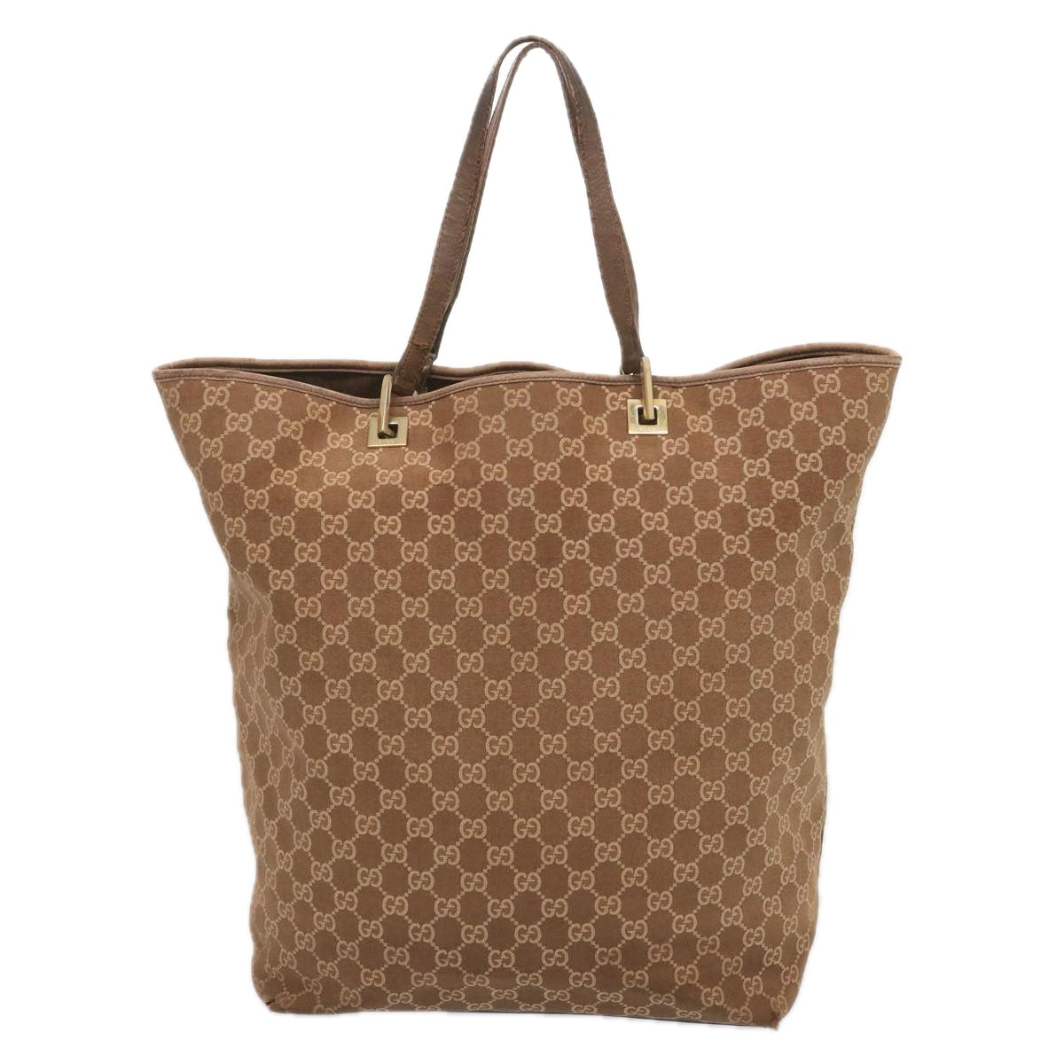 GUCCI GG Canvas Tote Bag Brown 002 1097 Auth 68054