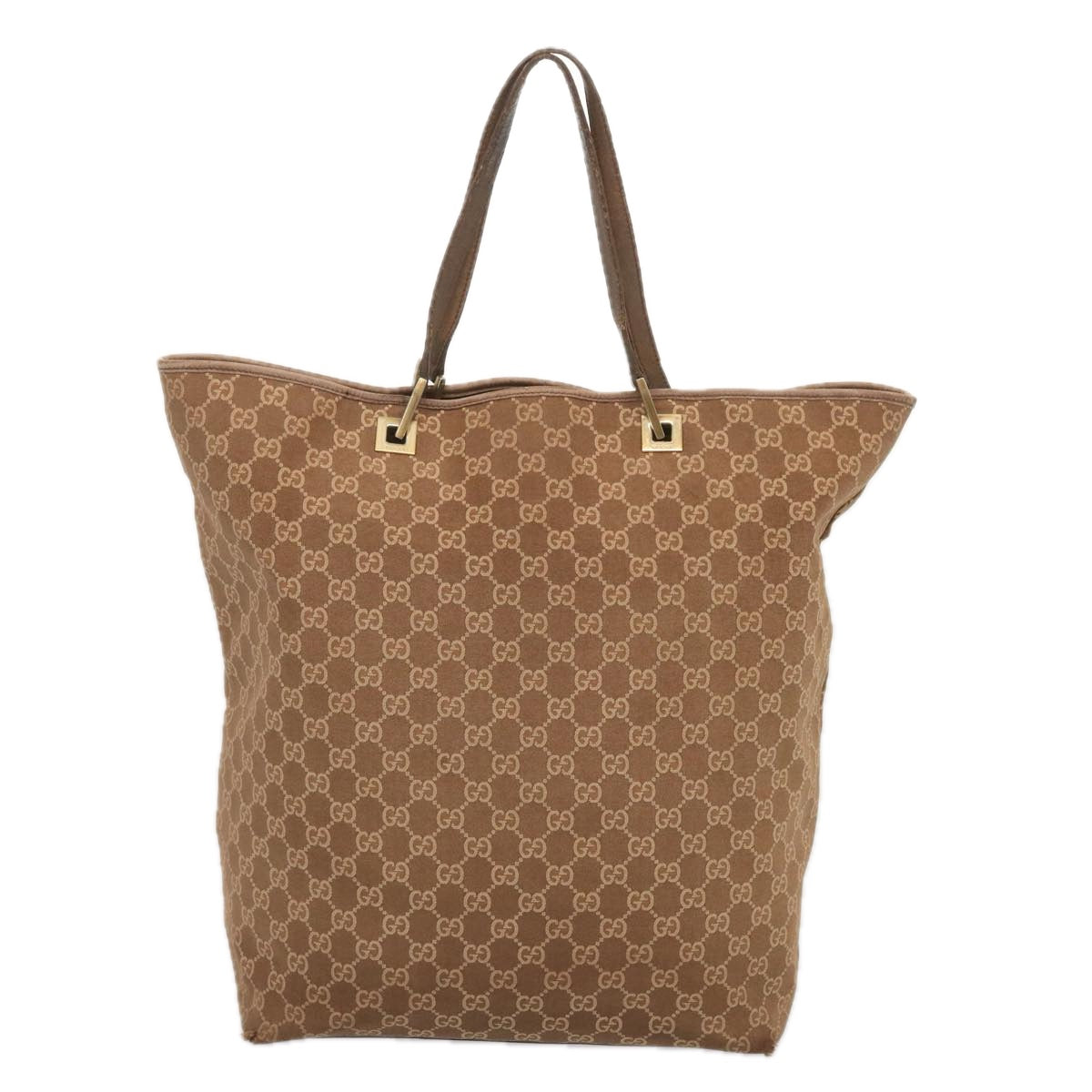 GUCCI GG Canvas Tote Bag Brown 002 1097 Auth 68054