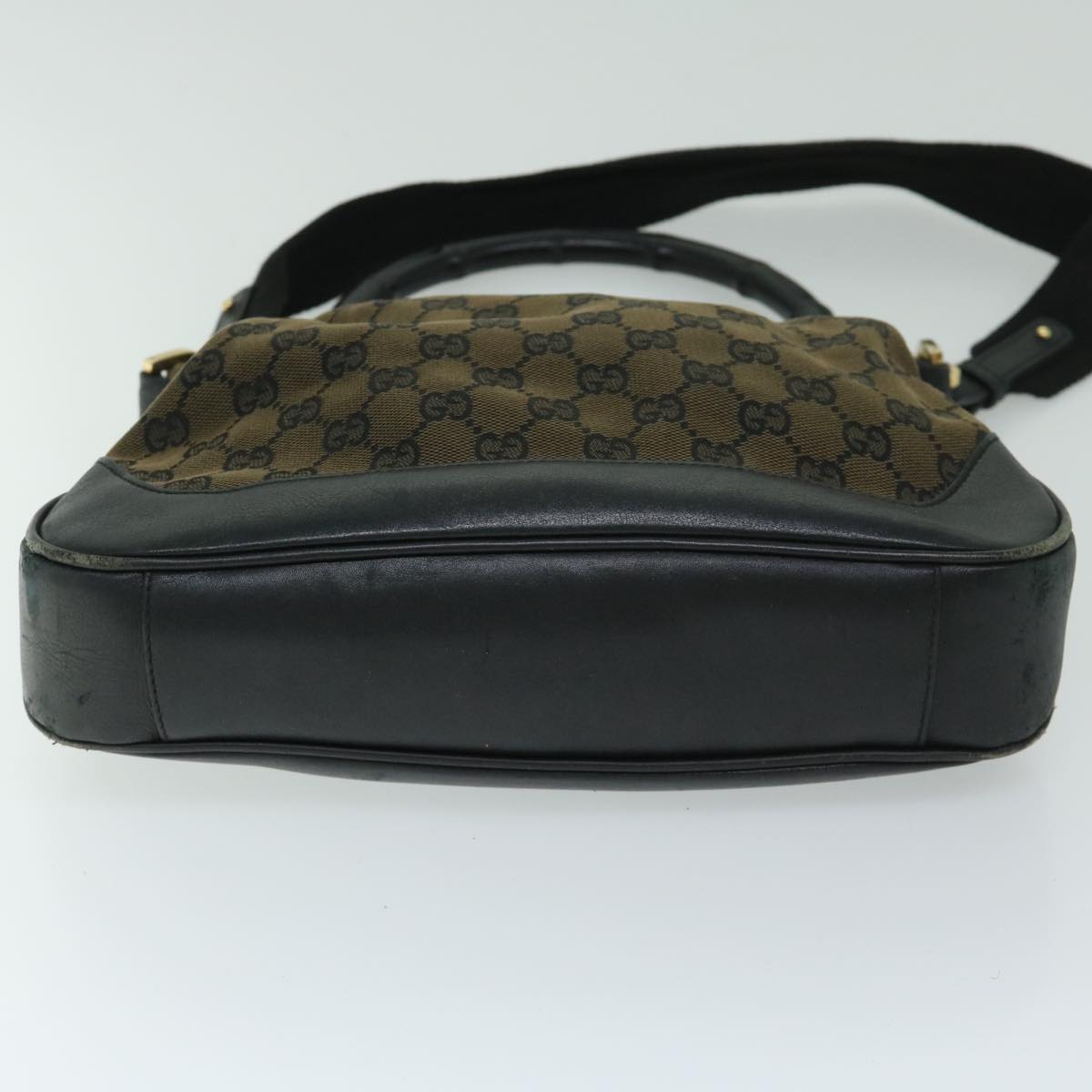 GUCCI GG Canvas Bamboo Hand Bag 2way Black Auth 68143