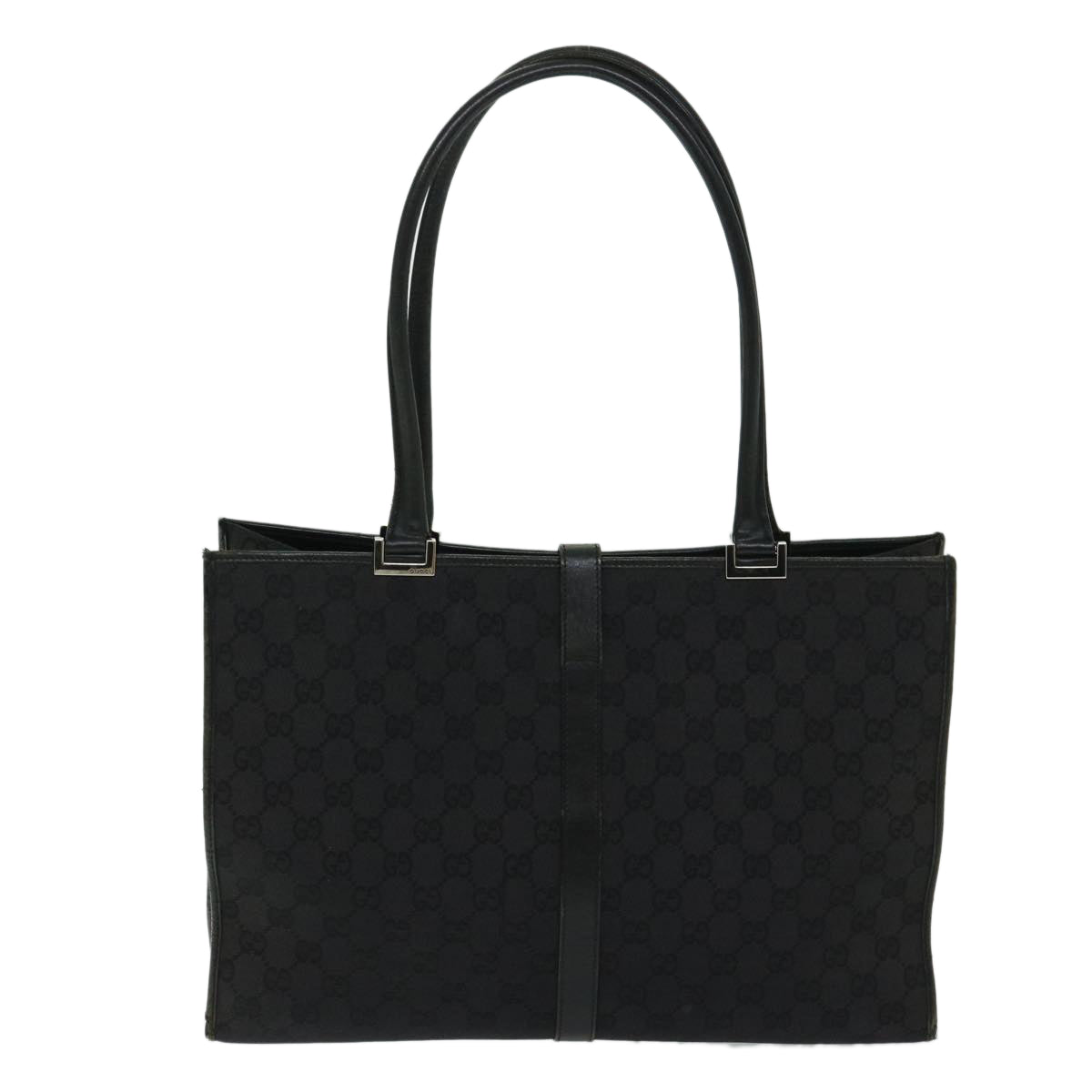 GUCCI GG Canvas Jackie Tote Bag Black Auth 68164