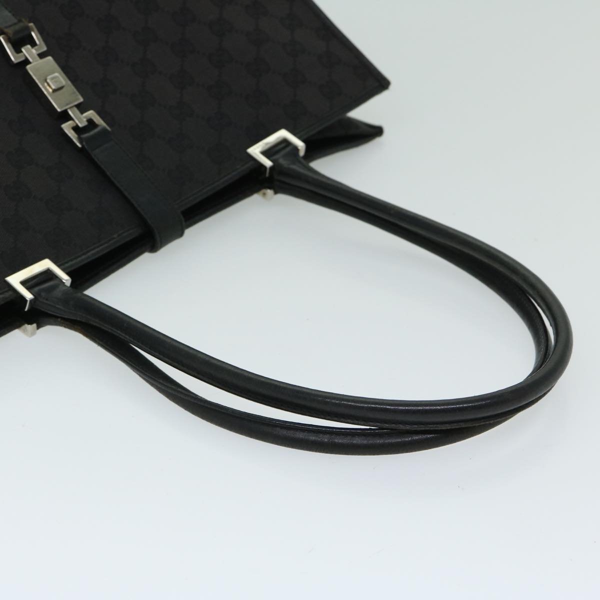 GUCCI GG Canvas Jackie Tote Bag Black Auth 68164