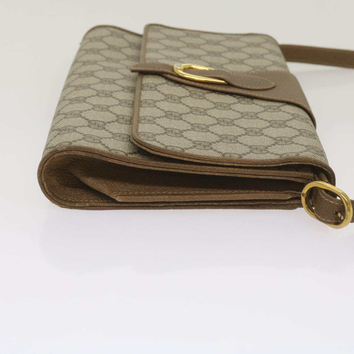 GUCCI GG Canvas Shoulder Bag PVC Beige Auth 68191