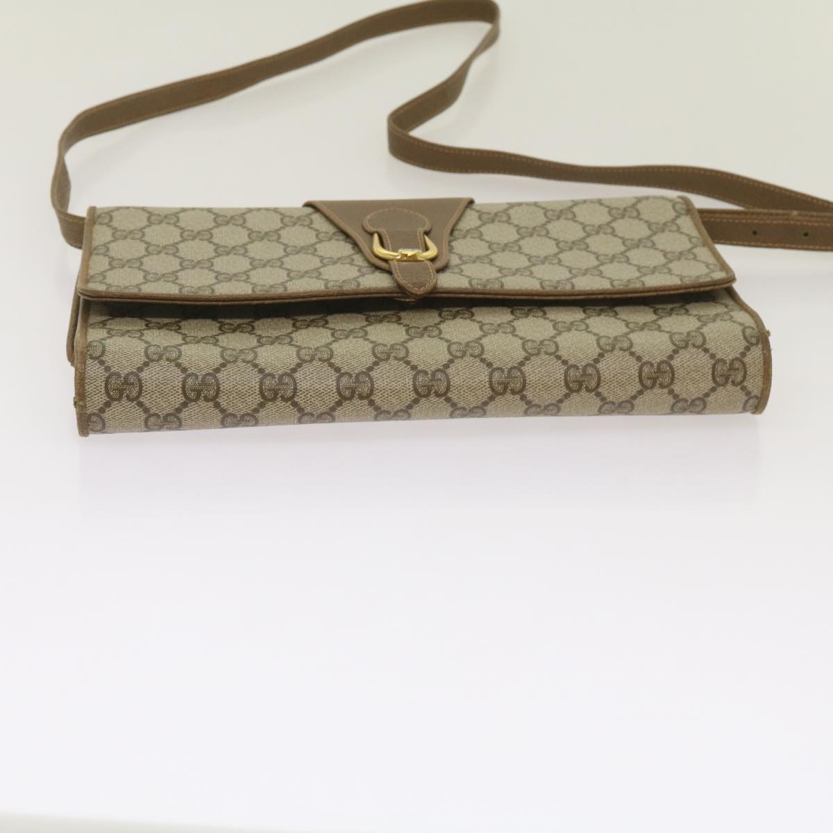 GUCCI GG Canvas Shoulder Bag PVC Beige Auth 68191