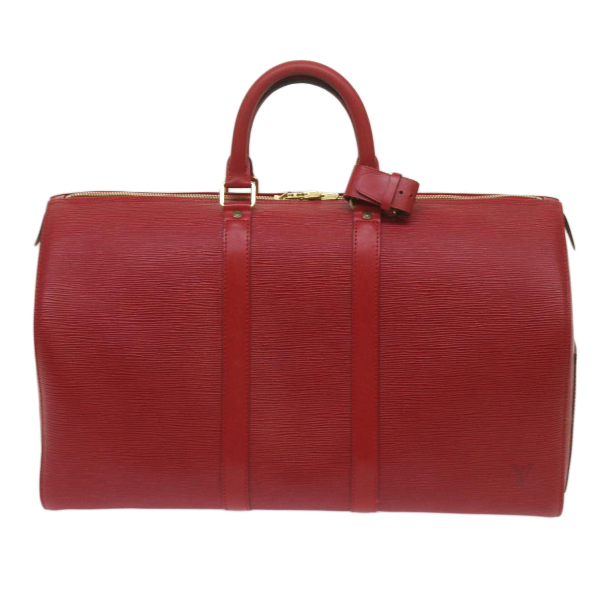 LOUIS VUITTON Epi Keepall 45 Boston Bag Red M42977 LV Auth 68219