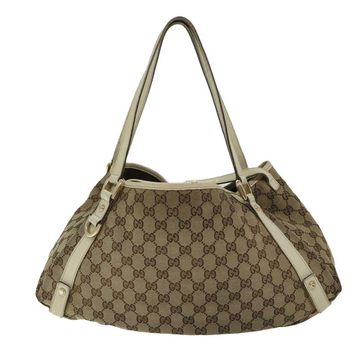 GUCCI GG Canvas Shoulder Bag Beige Auth 68243