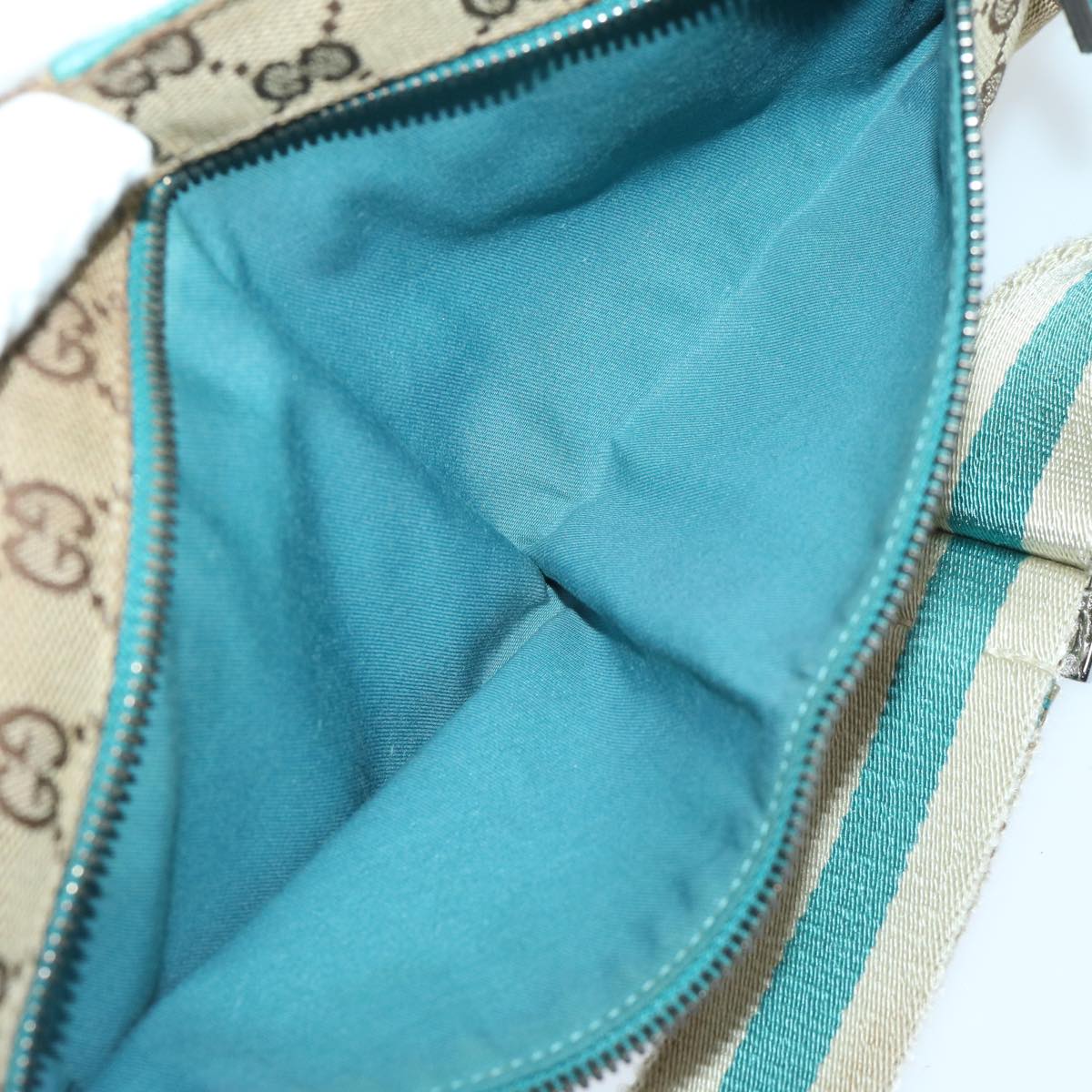 GUCCI GG Canvas Sherry Line Waist bag Beige Turquoise Blue 28566 Auth 68277