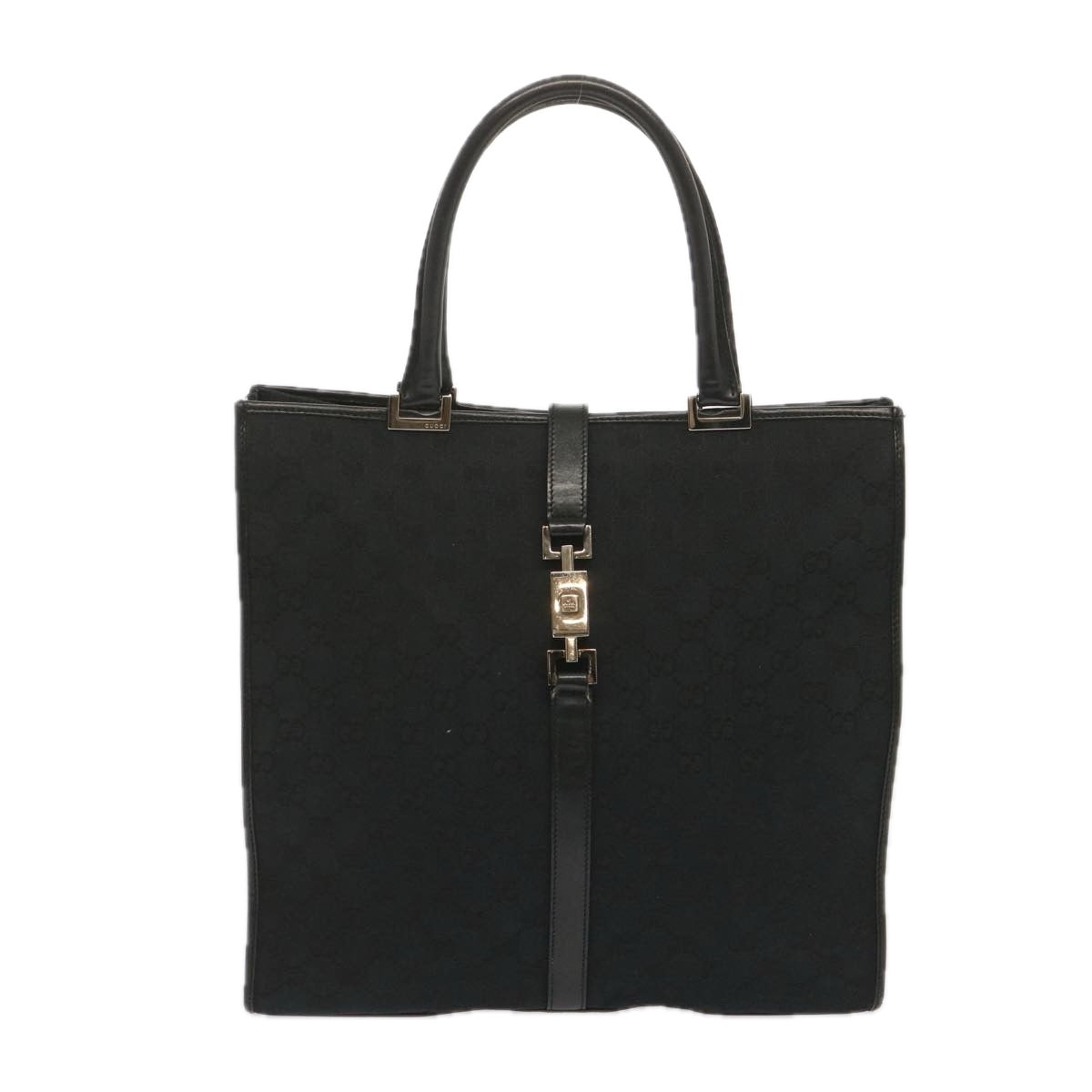 GUCCI Jackie GG Canvas Hand Bag Black 002 1064 Auth 68287