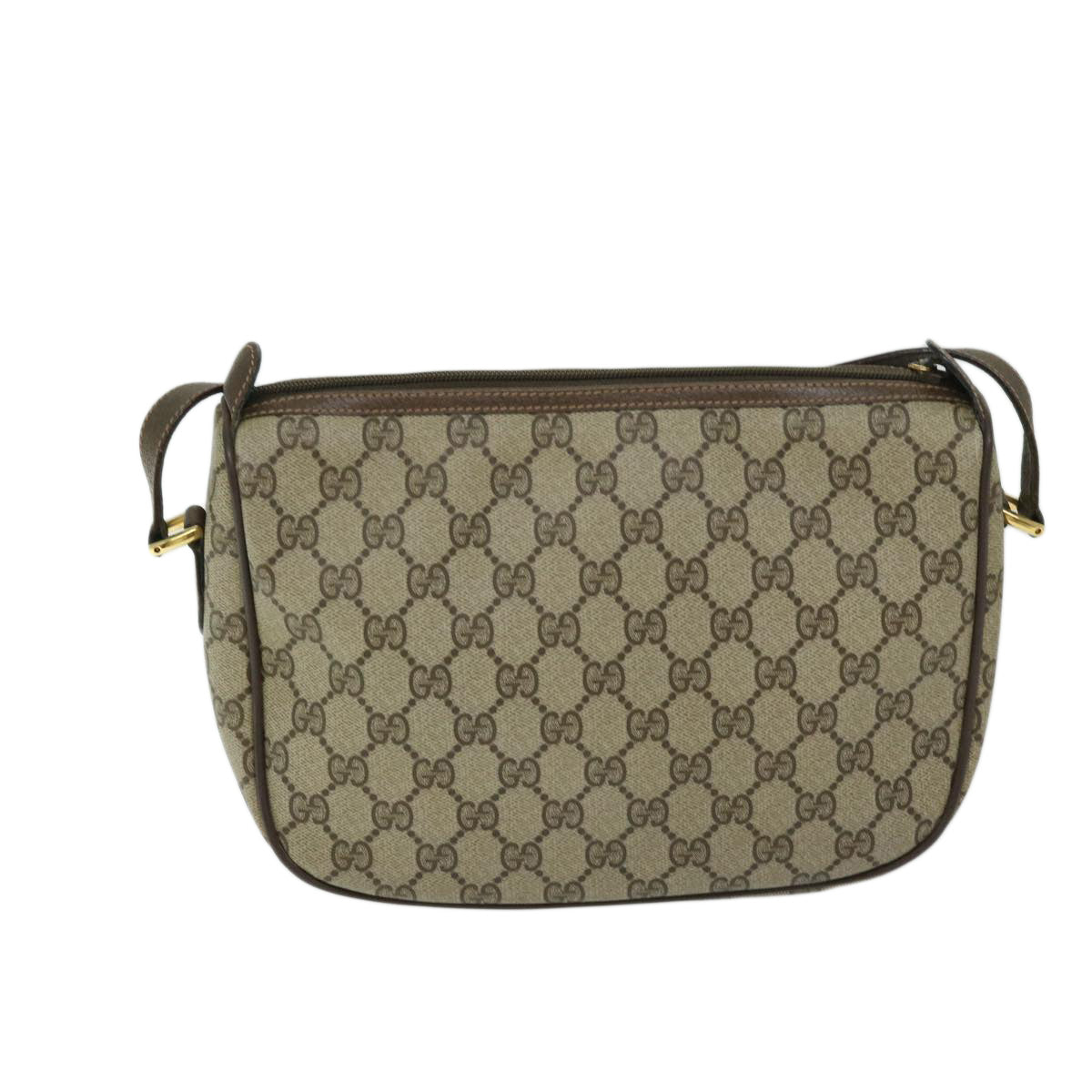 GUCCI GG Supreme Web Sherry Line Shoulder Bag PVC Beige 89 02 077 Auth 68322