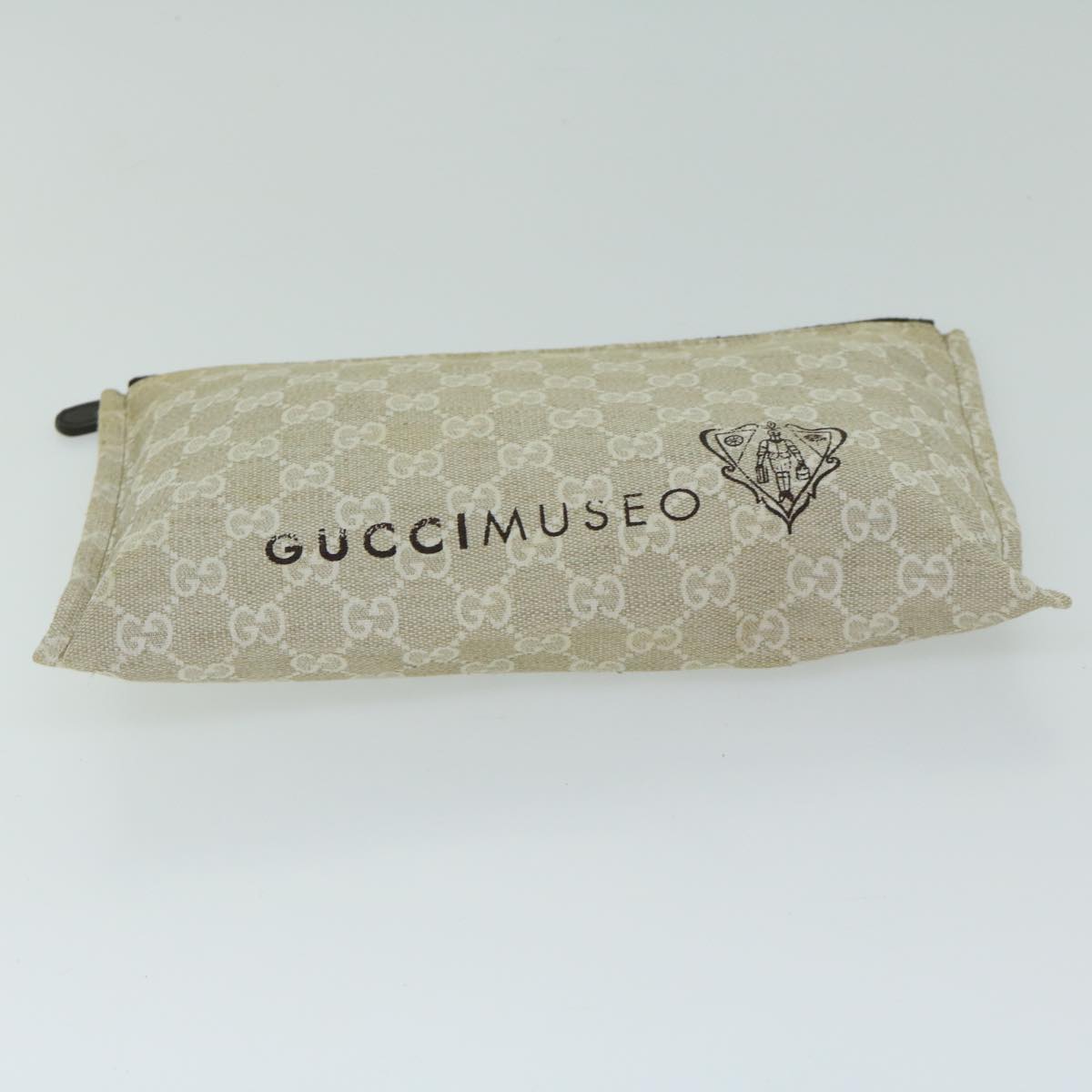 GUCCI GG Canvas Pouch Beige 283400 Auth 68338