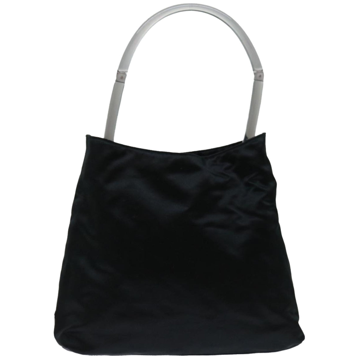 PRADA Shoulder Bag Satin Black Auth 68341