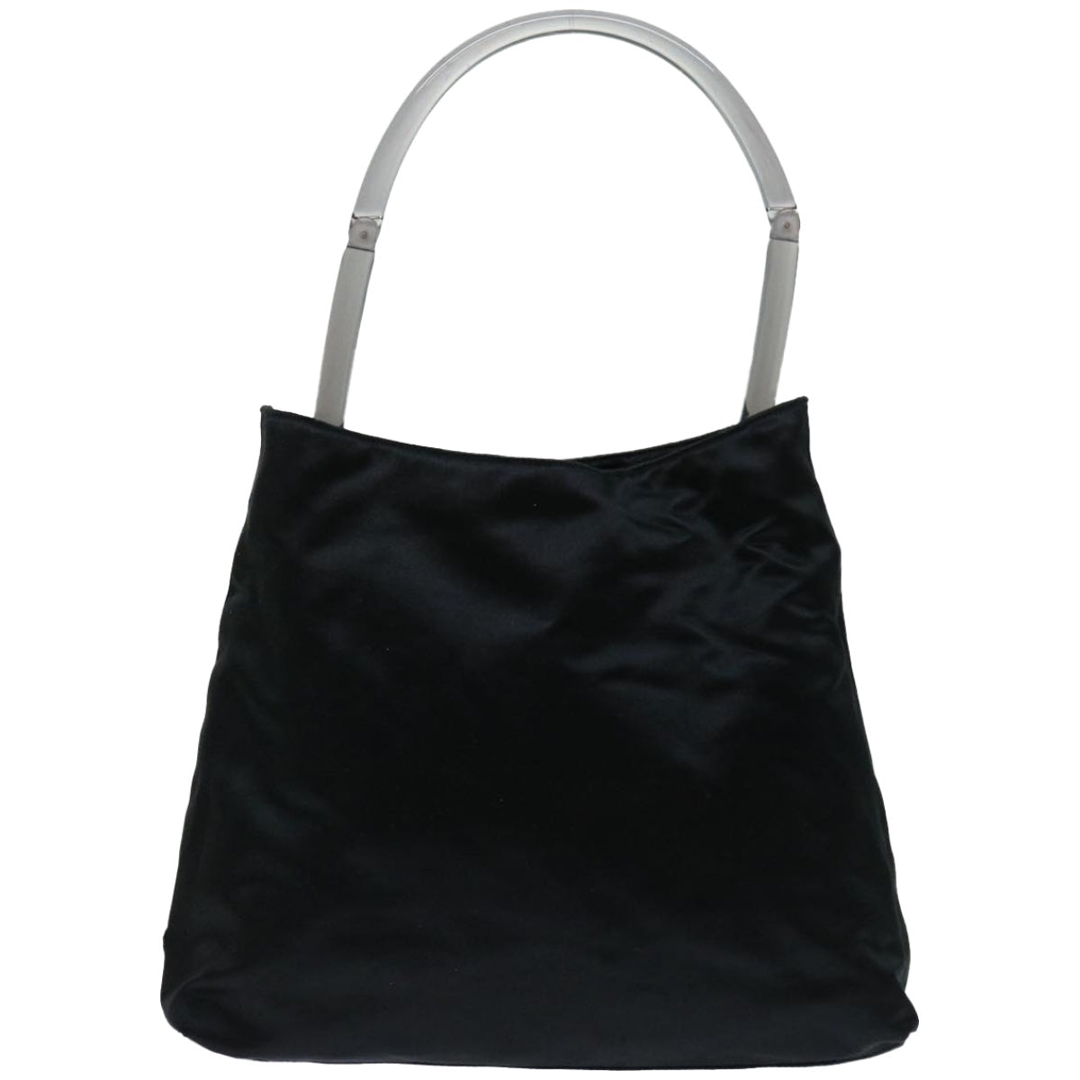 PRADA Shoulder Bag Satin Black Auth 68341