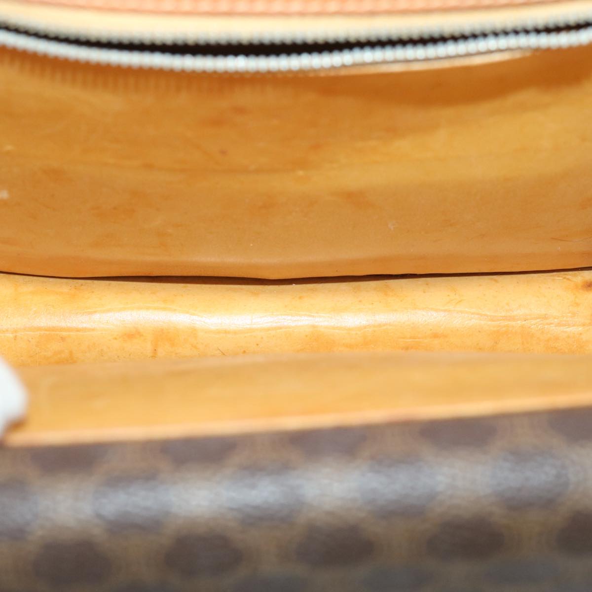 CELINE Macadam Canvas Hand Bag PVC Brown Auth 68360