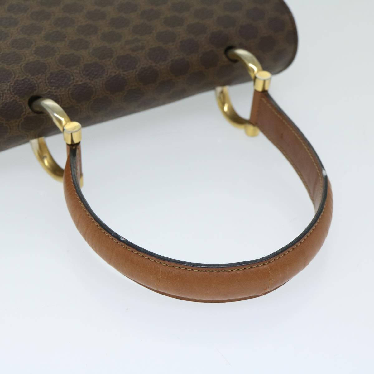 CELINE Macadam Canvas Hand Bag PVC Brown Auth 68360