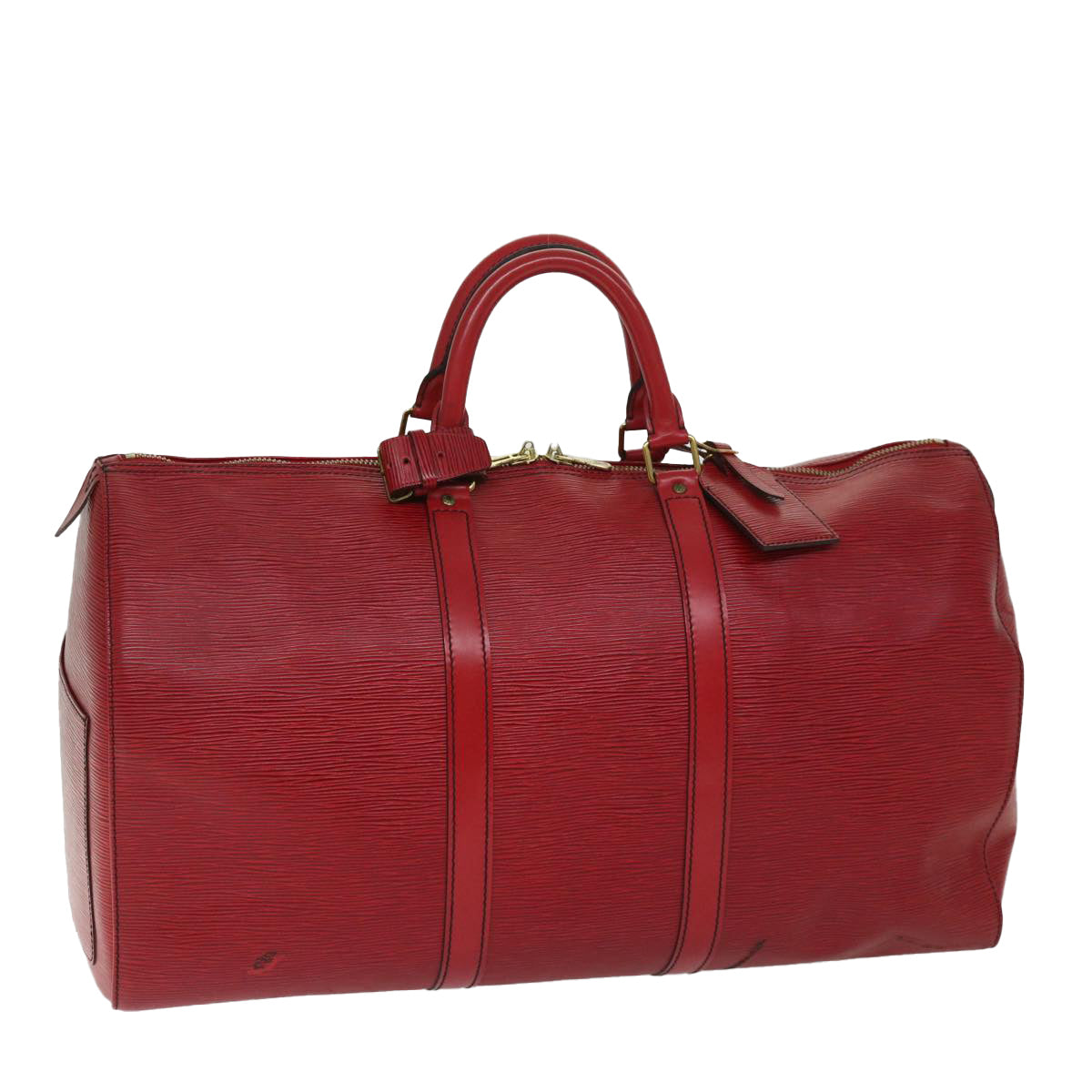 LOUIS VUITTON Epi Keepall 50 Boston Bag Red M42967 LV Auth 68419