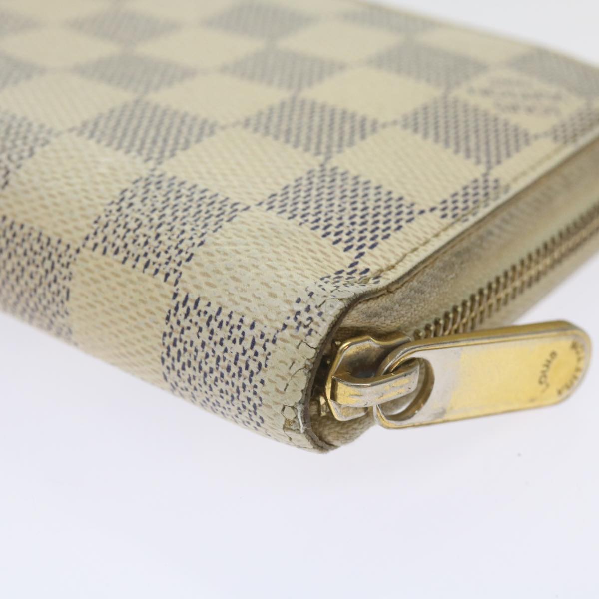 LOUIS VUITTON Damier Azur Zippy Wallet Long Wallet N63503 LV Auth 68423