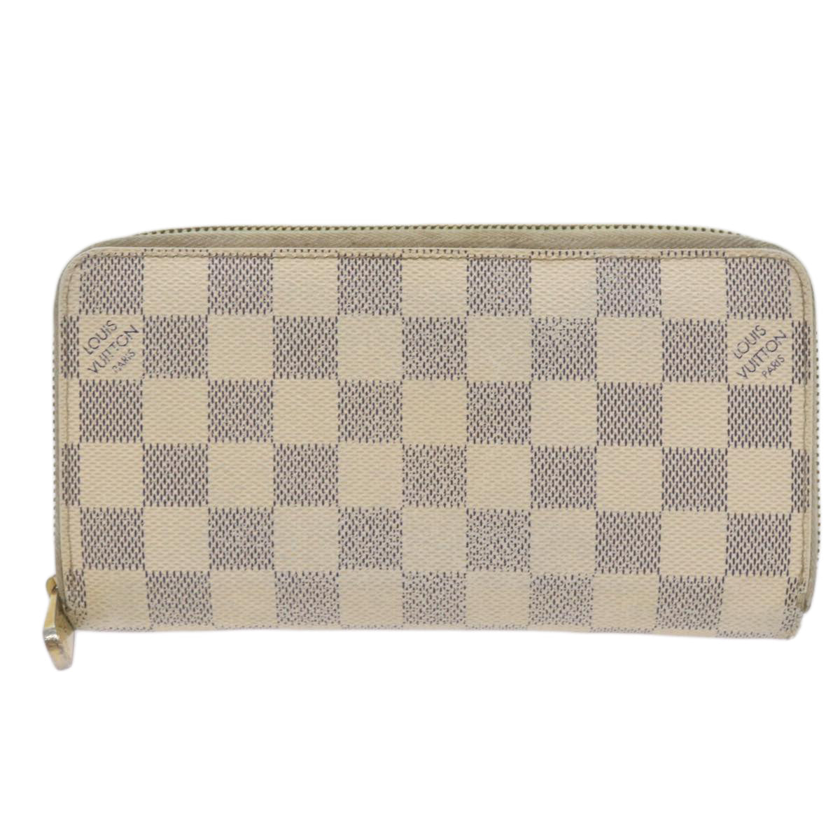 LOUIS VUITTON Damier Azur Zippy Wallet Long Wallet N63503 LV Auth 68423