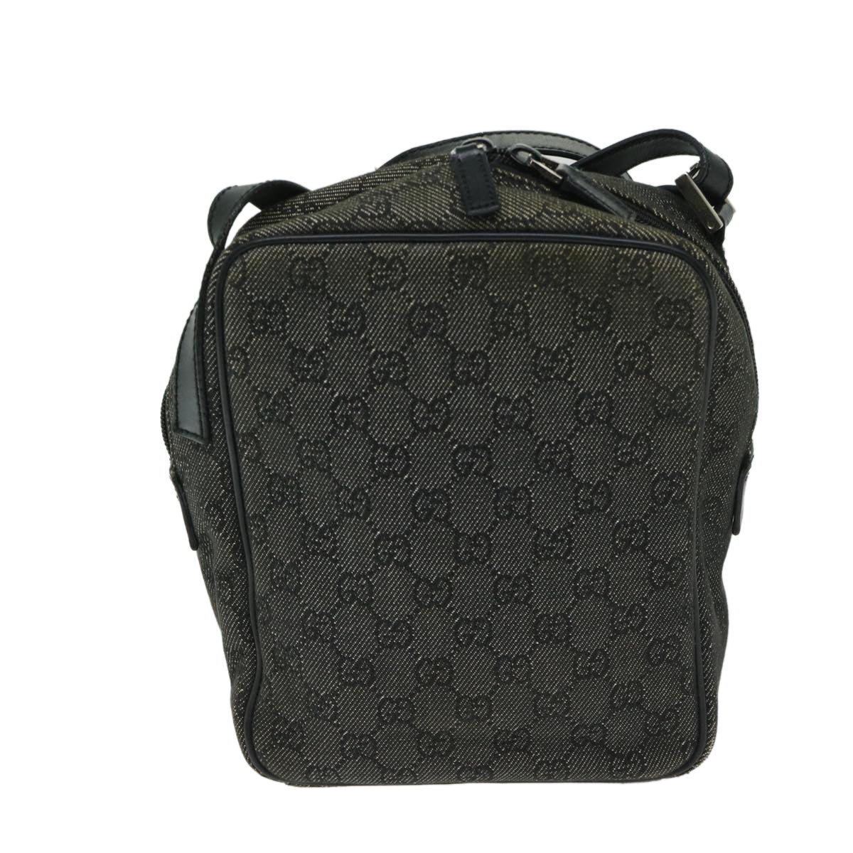 GUCCI GG Canvas Shoulder Bag Gray 03136 Auth 68470