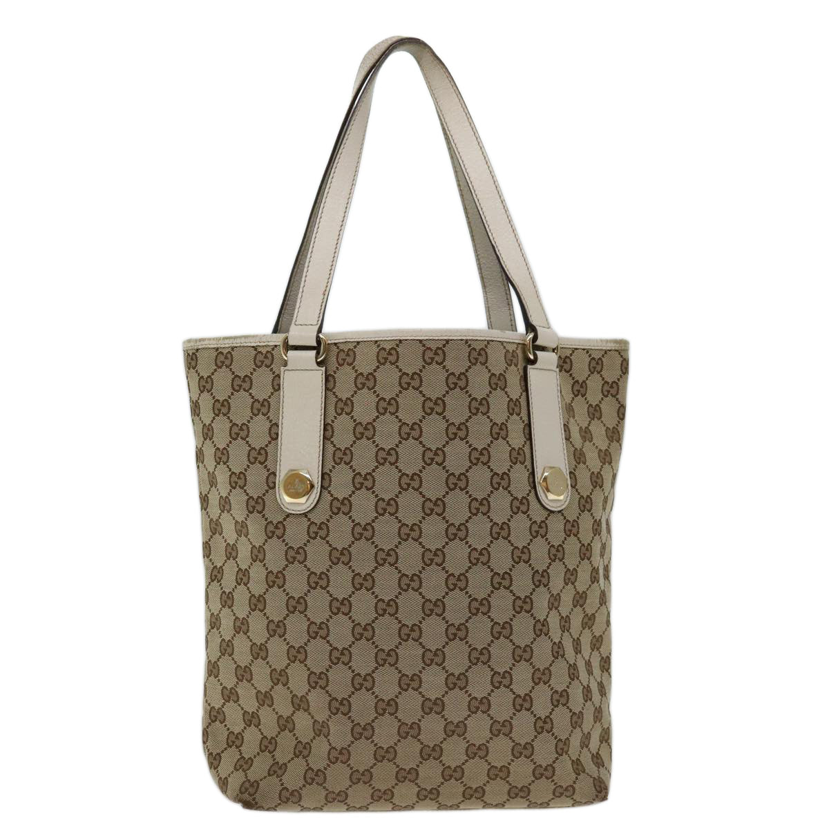 GUCCI GG Canvas Tote Bag Beige 153009 Auth 68471