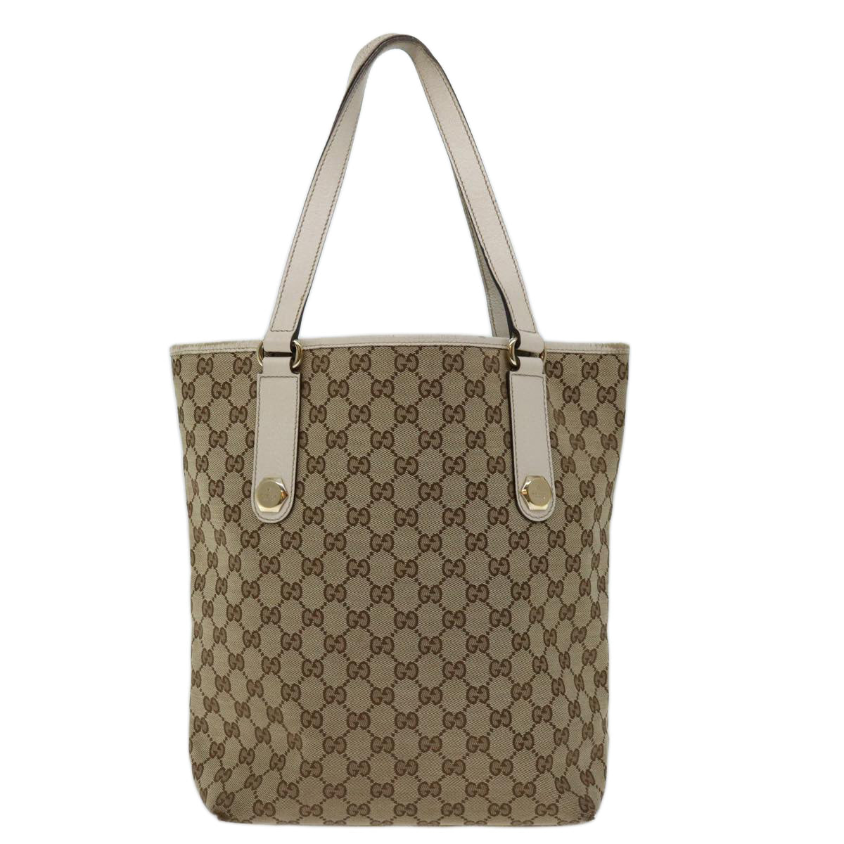 GUCCI GG Canvas Tote Bag Beige 153009 Auth 68471