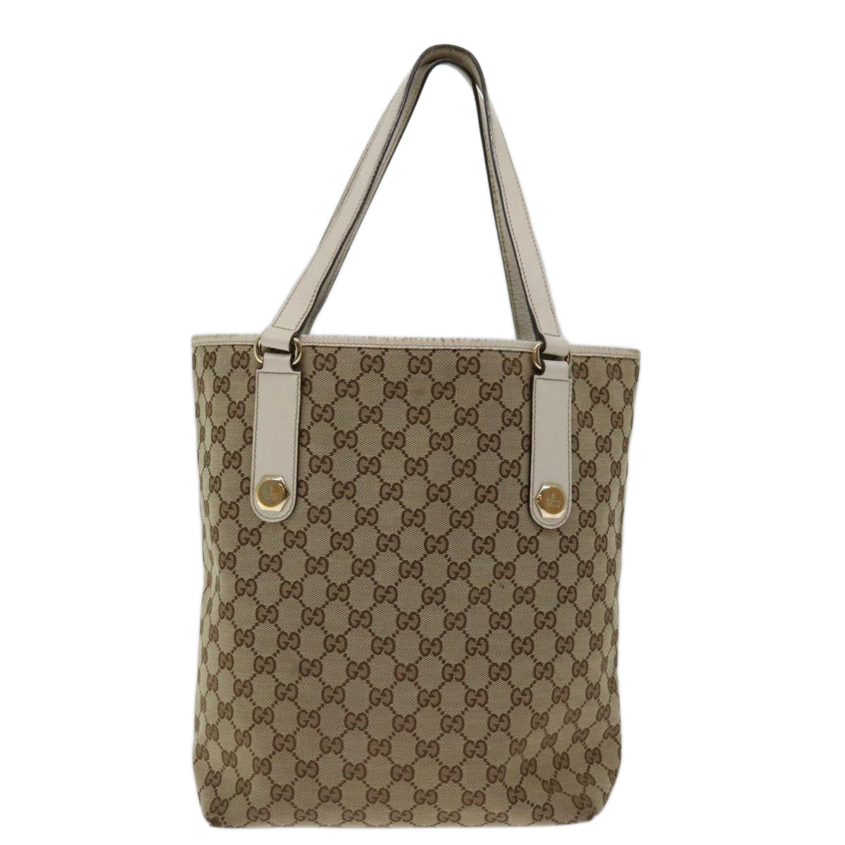 GUCCI GG Canvas Tote Bag Beige 153009 Auth 68471