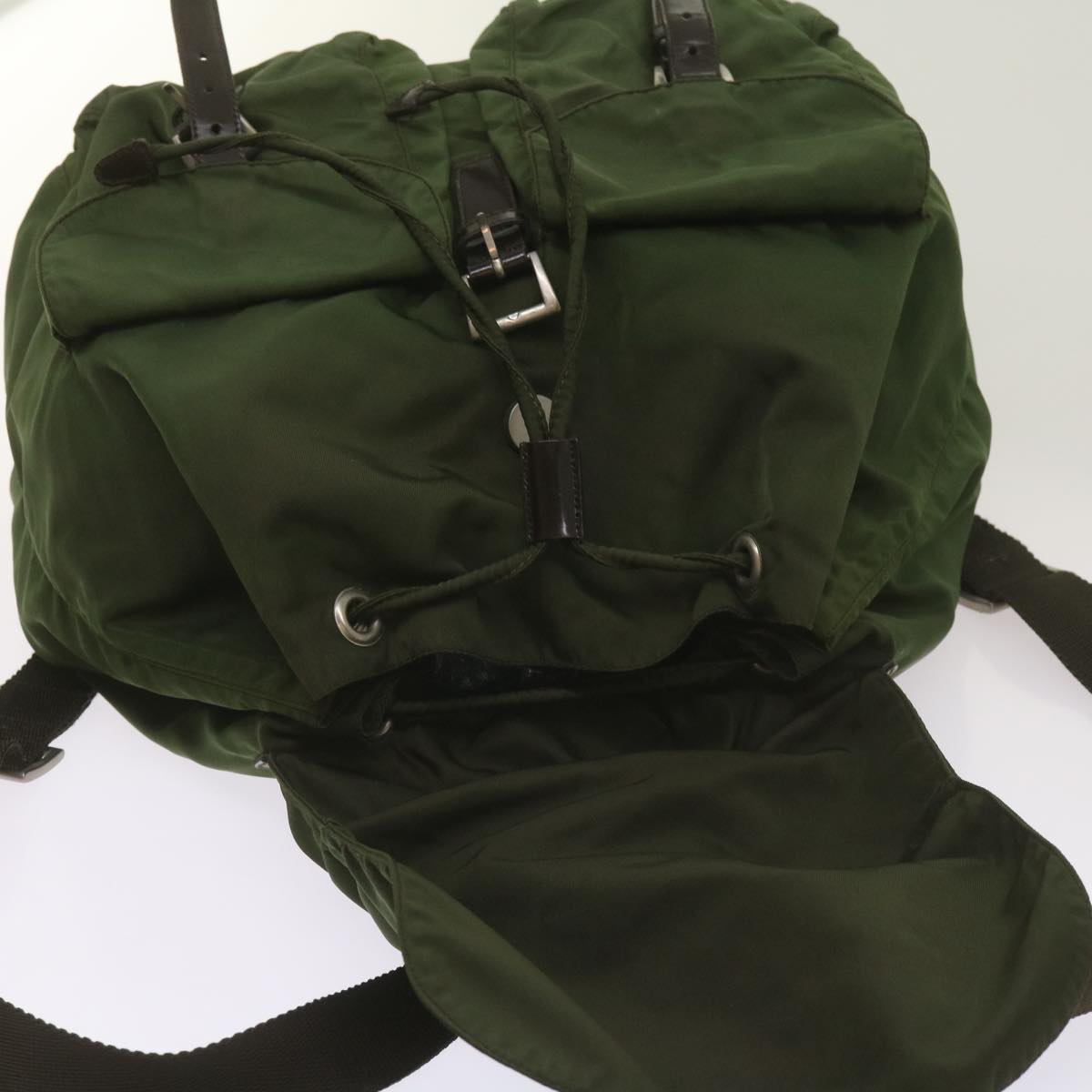 PRADA Backpack Nylon Khaki Auth 68473