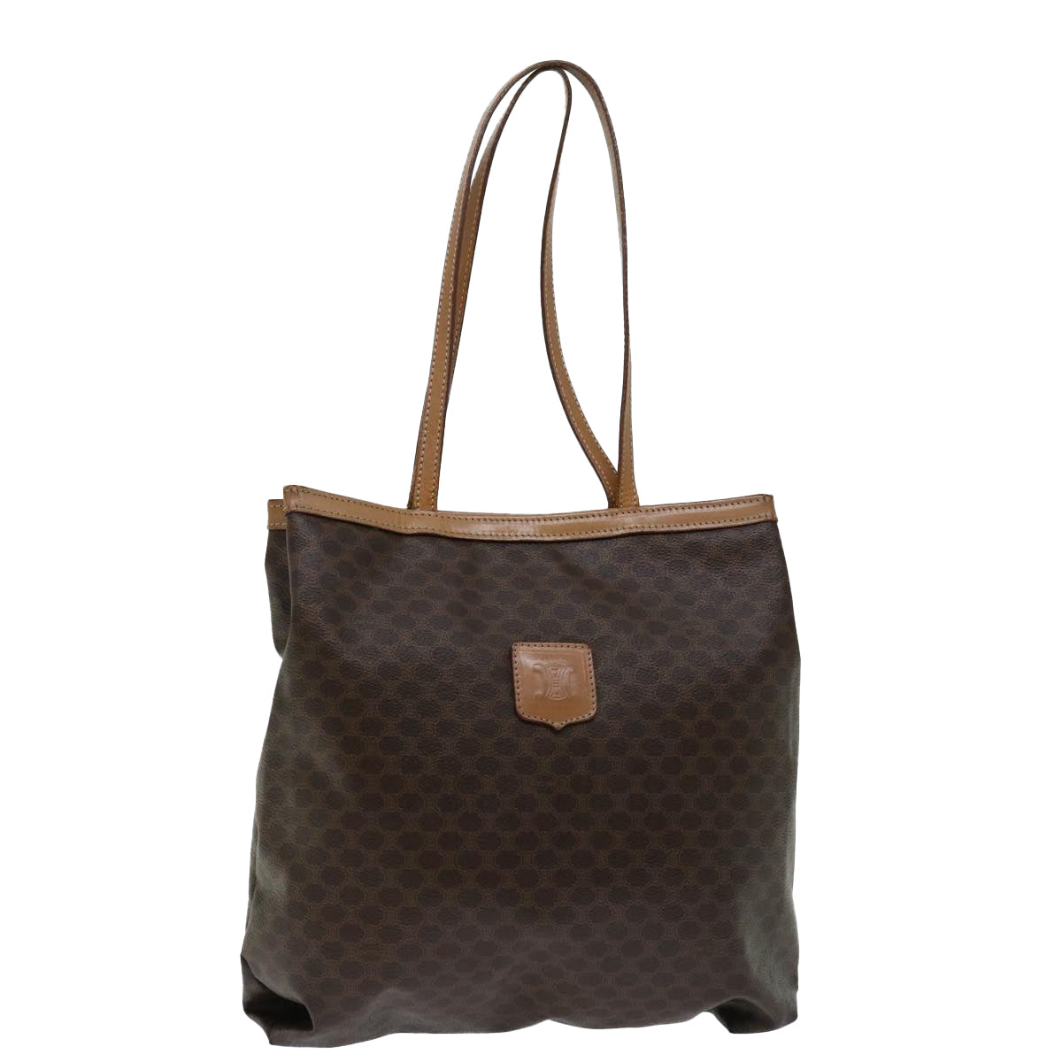 CELINE Macadam Canvas Tote Bag PVC Brown Auth 68474