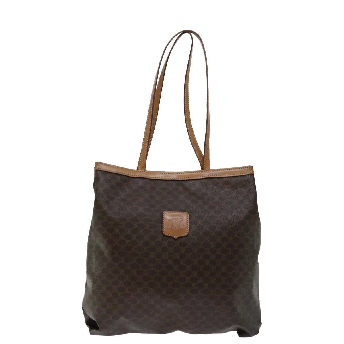 CELINE Macadam Canvas Tote Bag PVC Brown Auth 68474