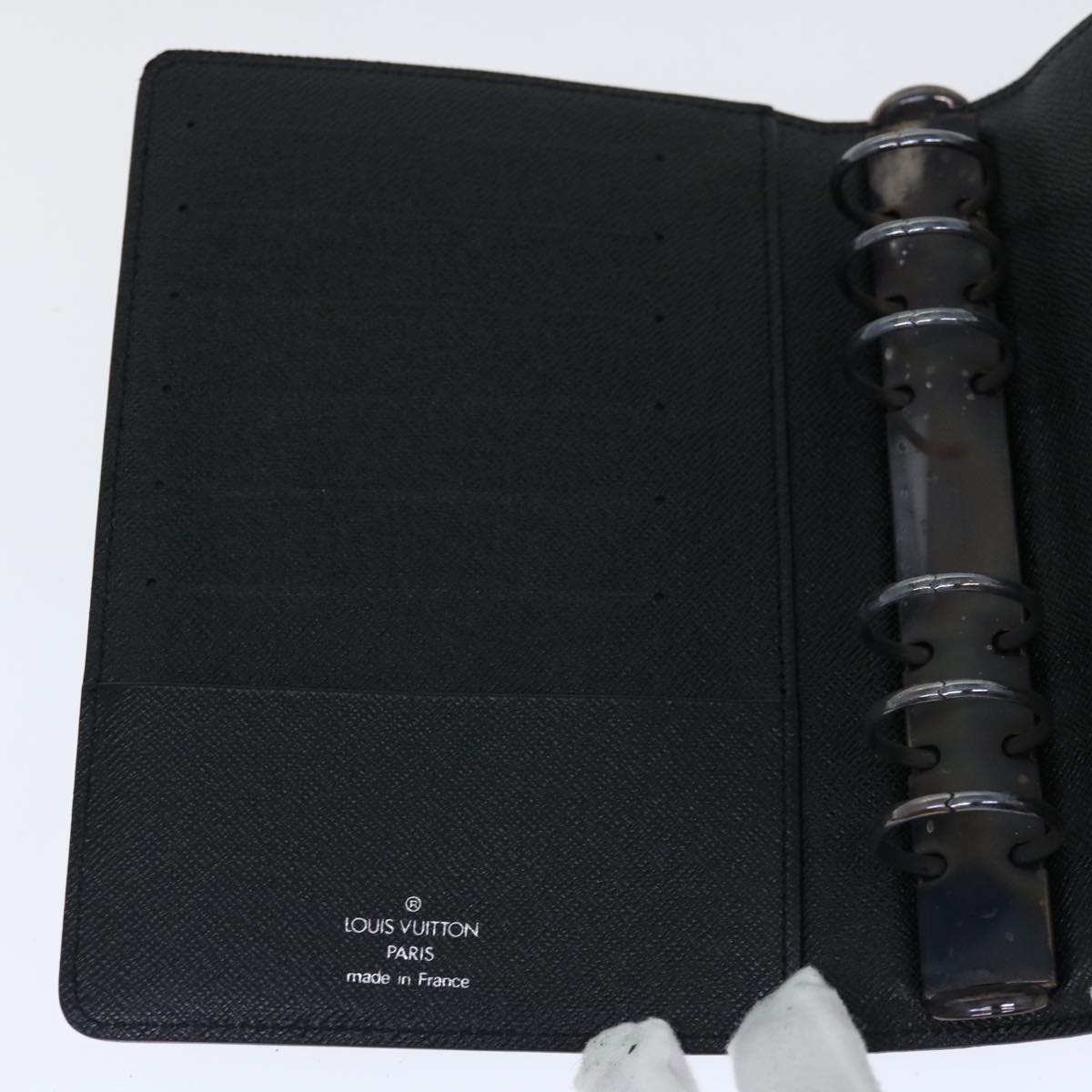 LOUIS VUITTON Epi Agenda MM Day Planner Cover Black R20042 LV Auth 68491