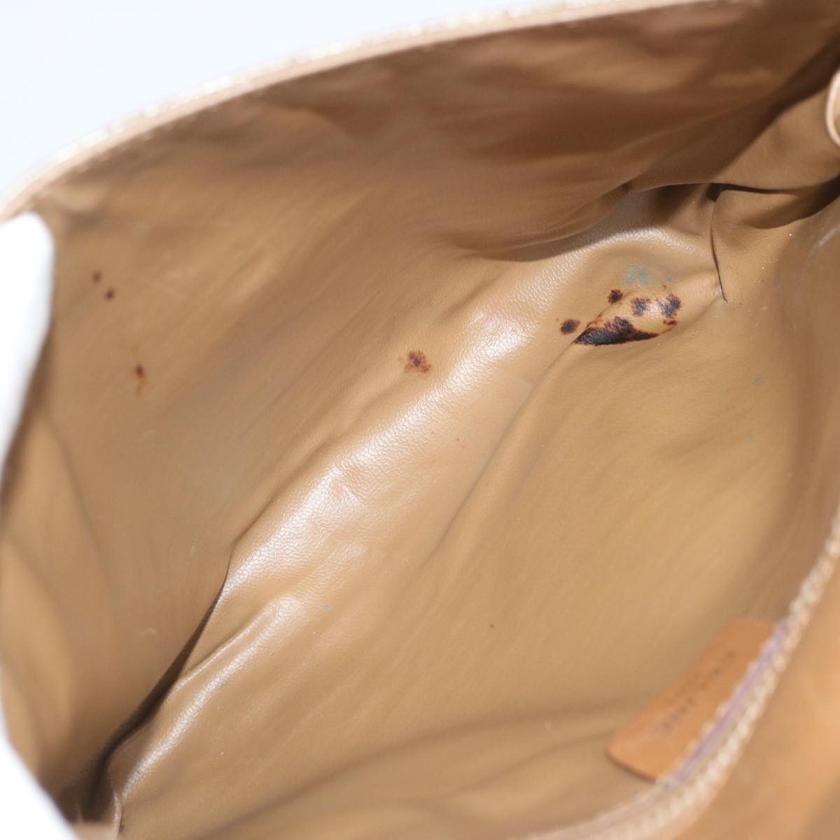 CELINE Macadam Canvas Shoulder Bag Beige Auth 68507