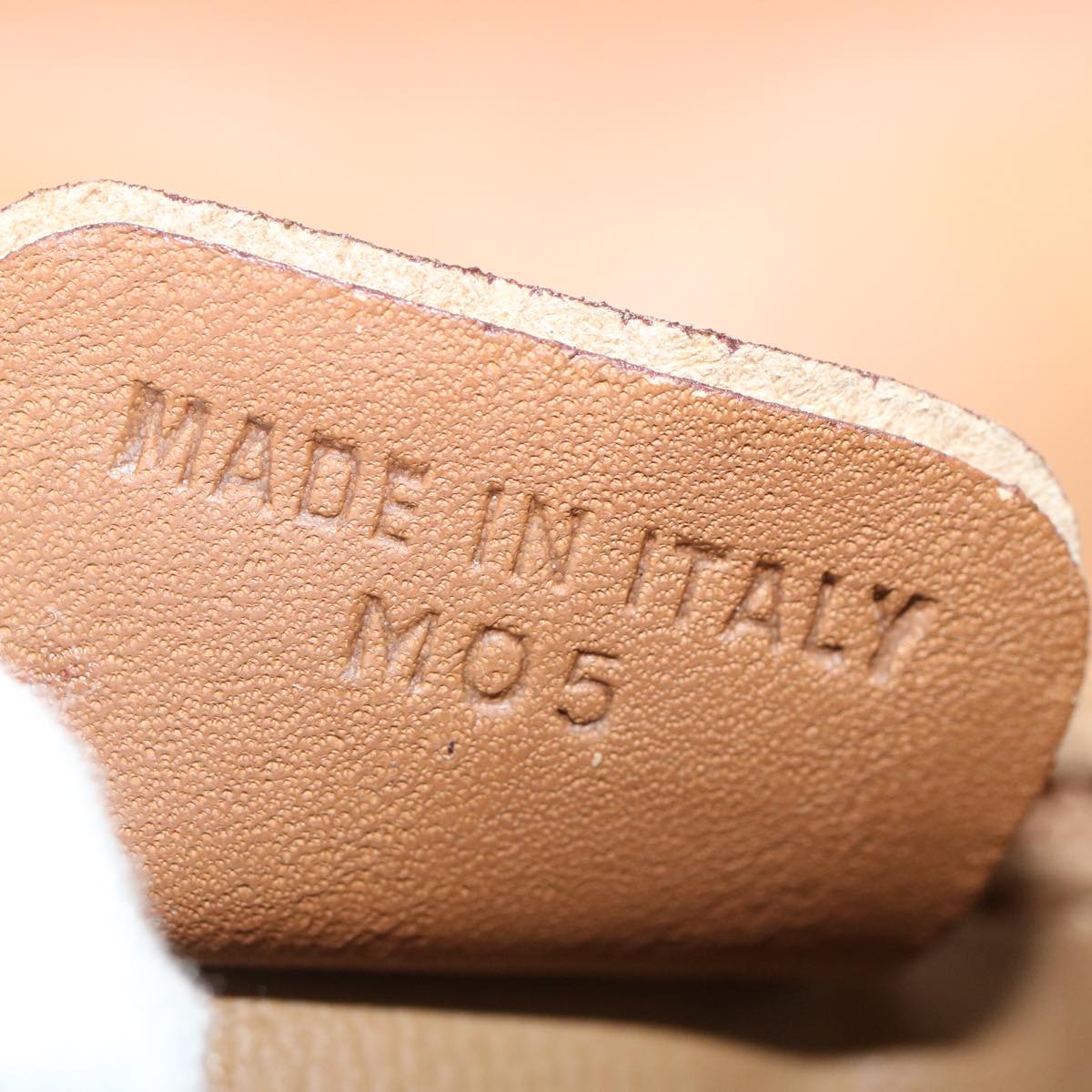 CELINE Macadam Canvas Shoulder Bag Beige Auth 68507