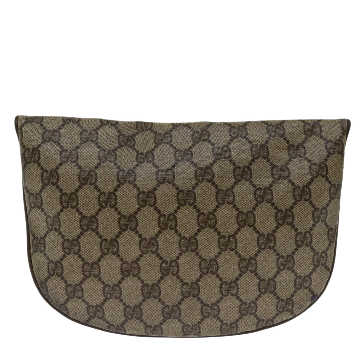 GUCCI GG Supreme Clutch Bag PVC Beige 89 02 503 Auth 68509