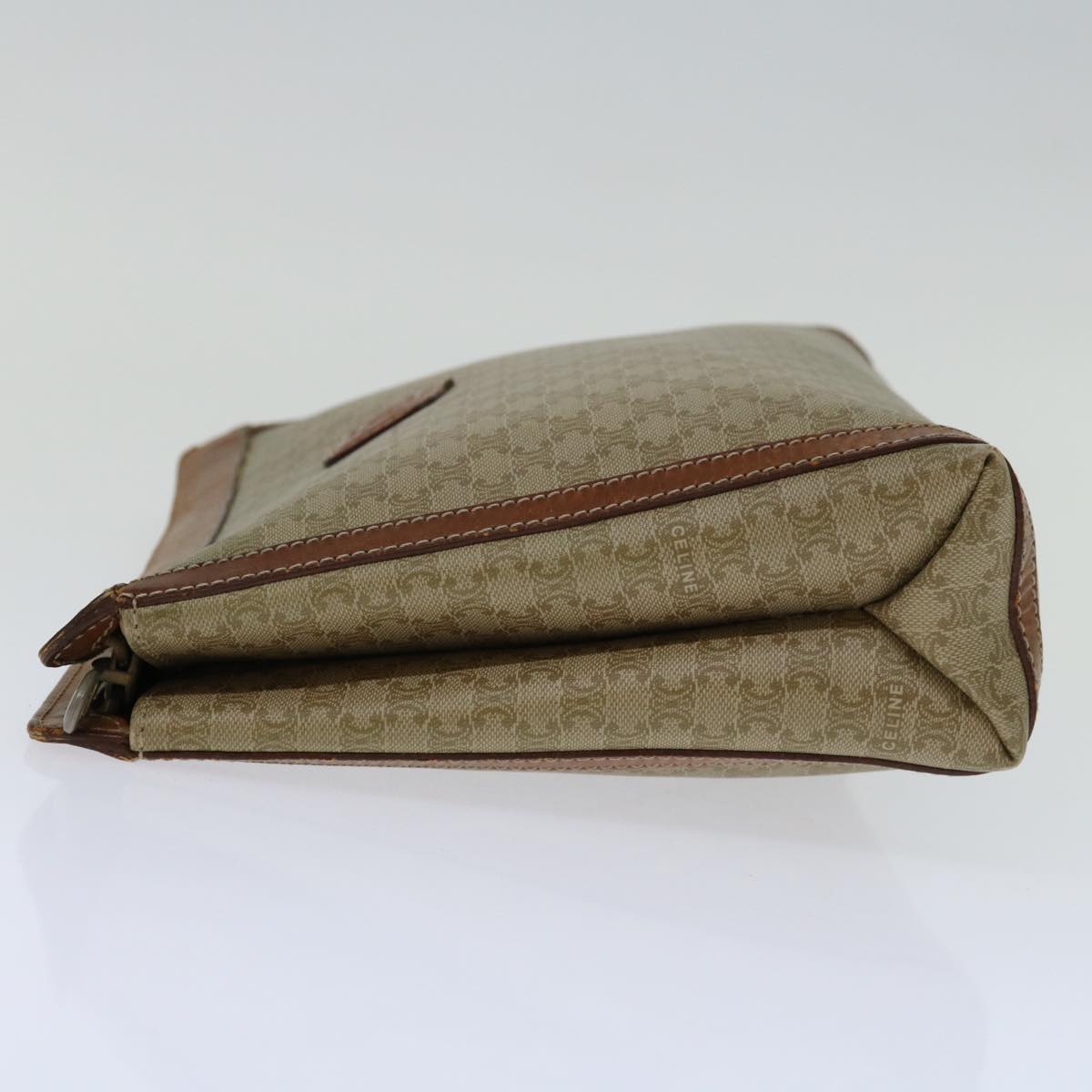 CELINE Macadam Canvas Clutch Bag Beige Auth 68510