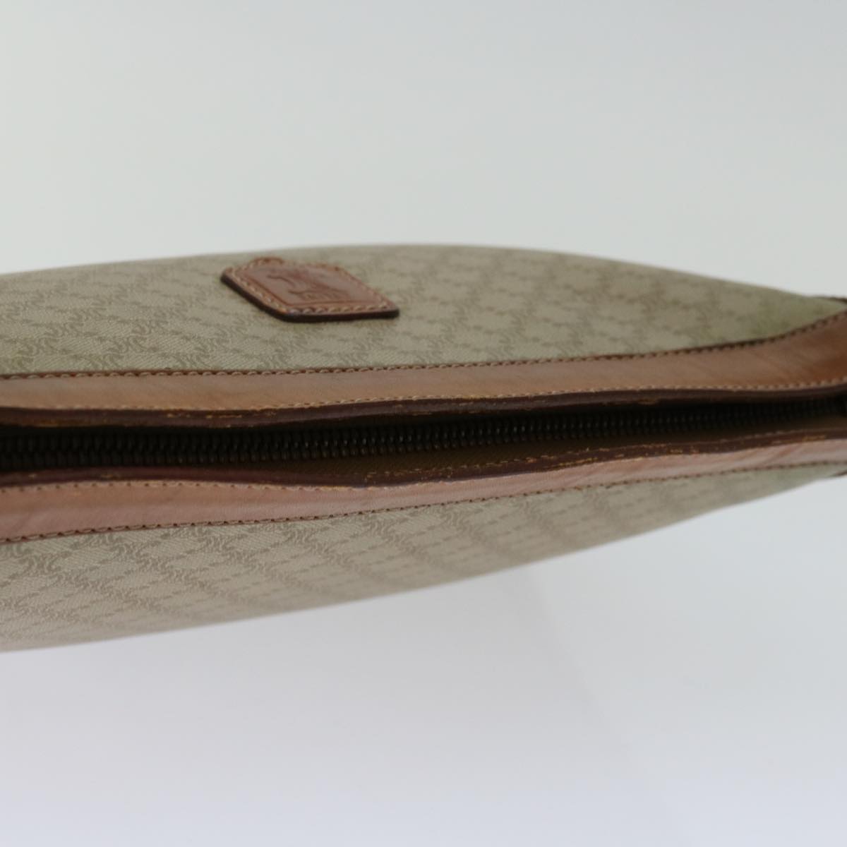 CELINE Macadam Canvas Clutch Bag Beige Auth 68510